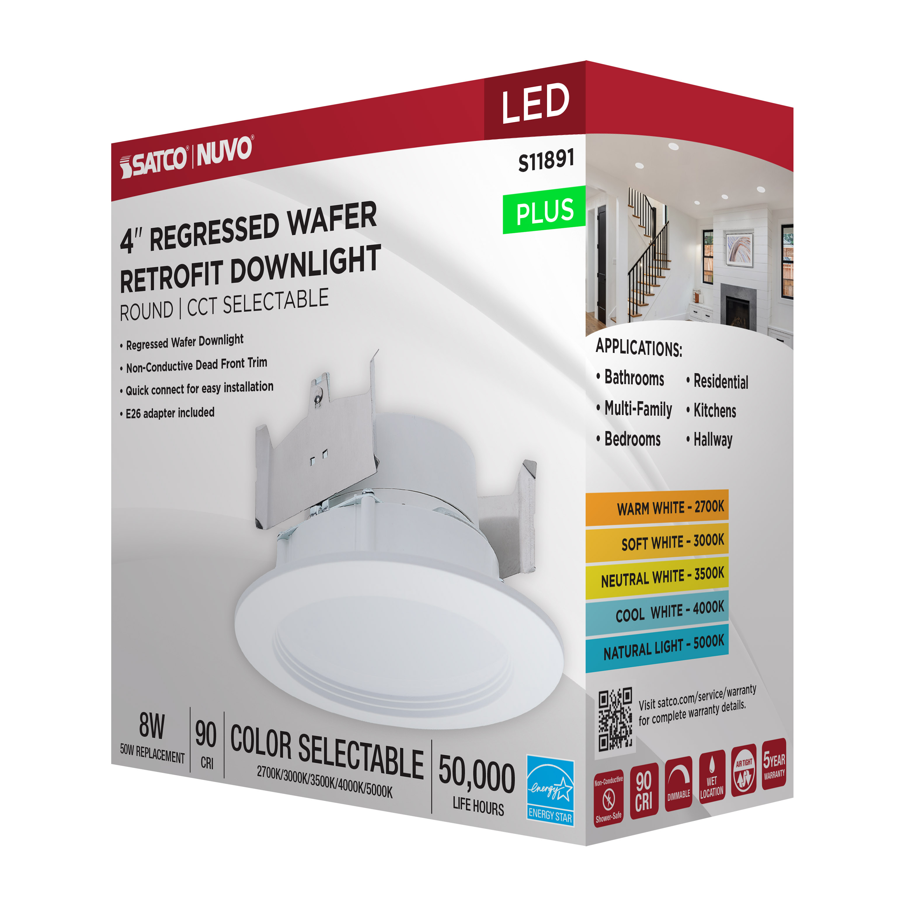 8WLED/DLR/4/CCT-SEL/WR/RND/WH - S11891