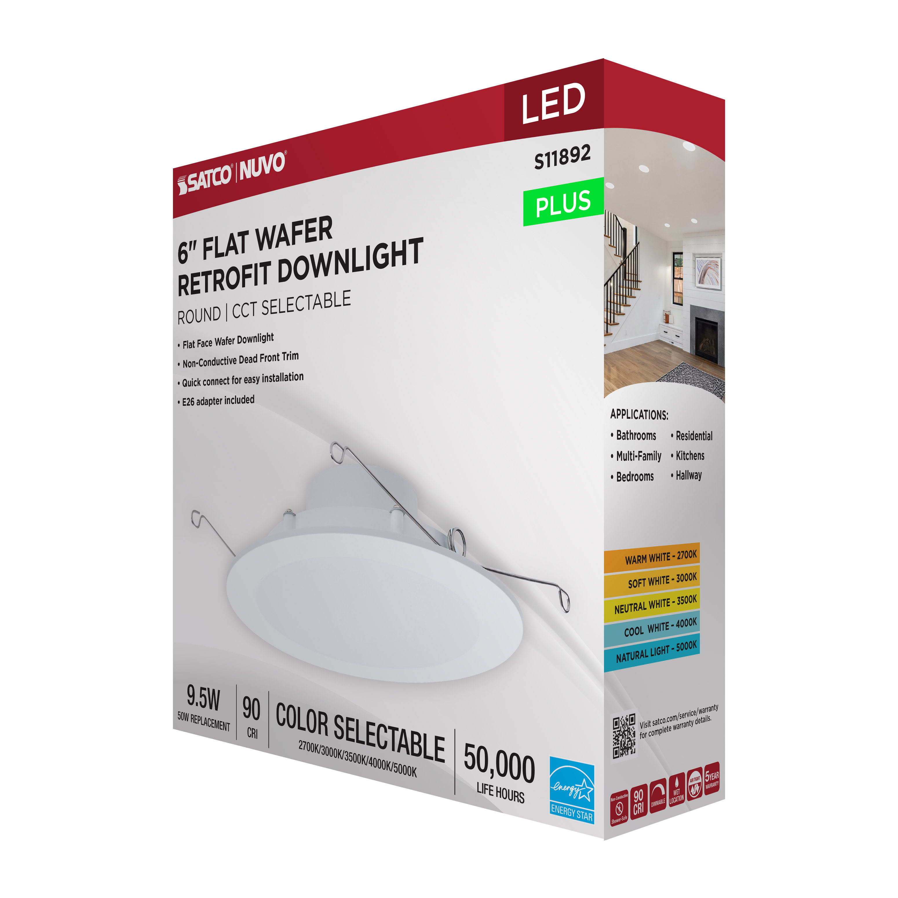 10WLED/DLR/6/CCT-SEL/WF/RND/WH - S11892