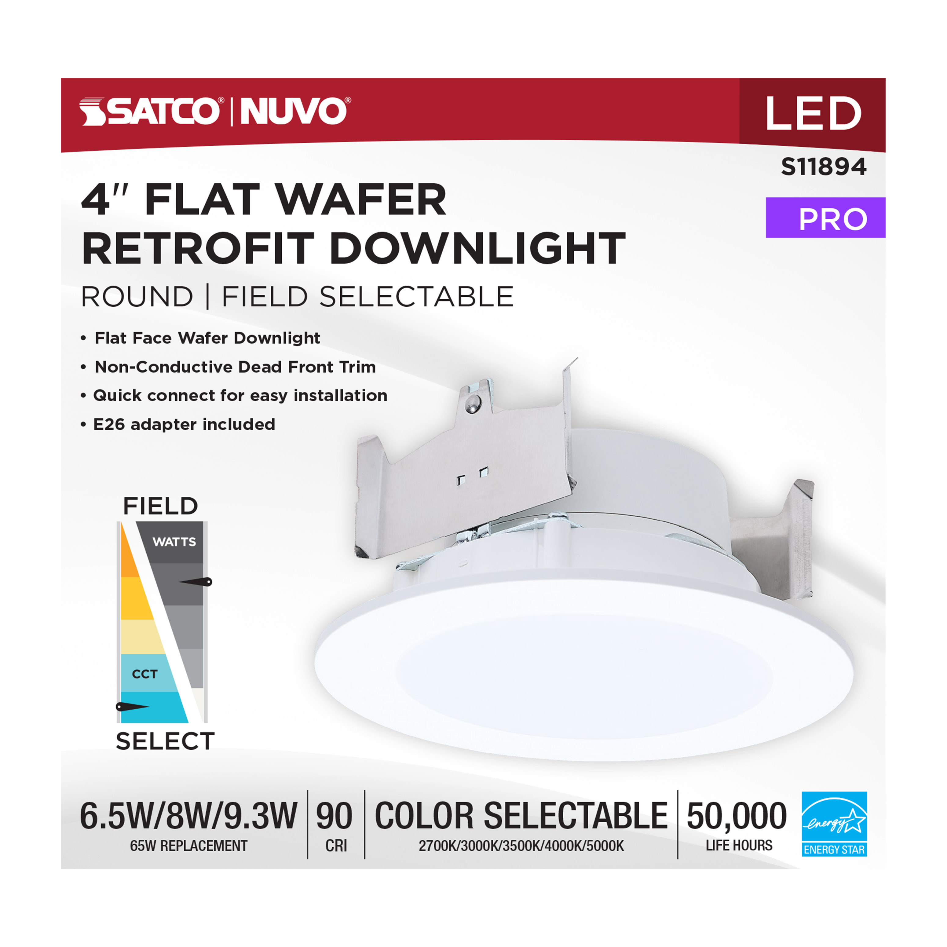 9WLED/DLR/4/FS/WF/RND/WH - S11894