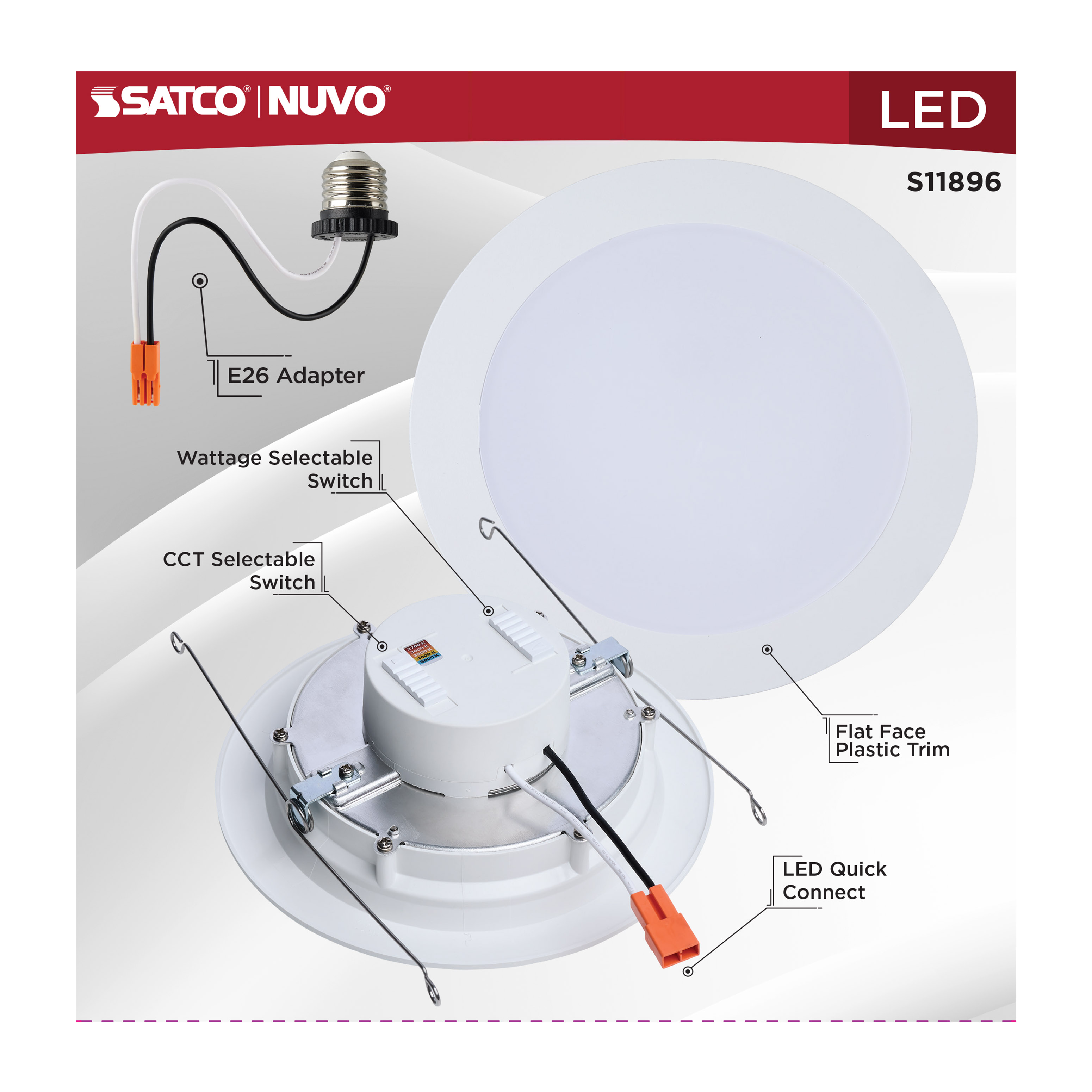 13WLED/DLR/6/FS/WF/RND/WH - S11896