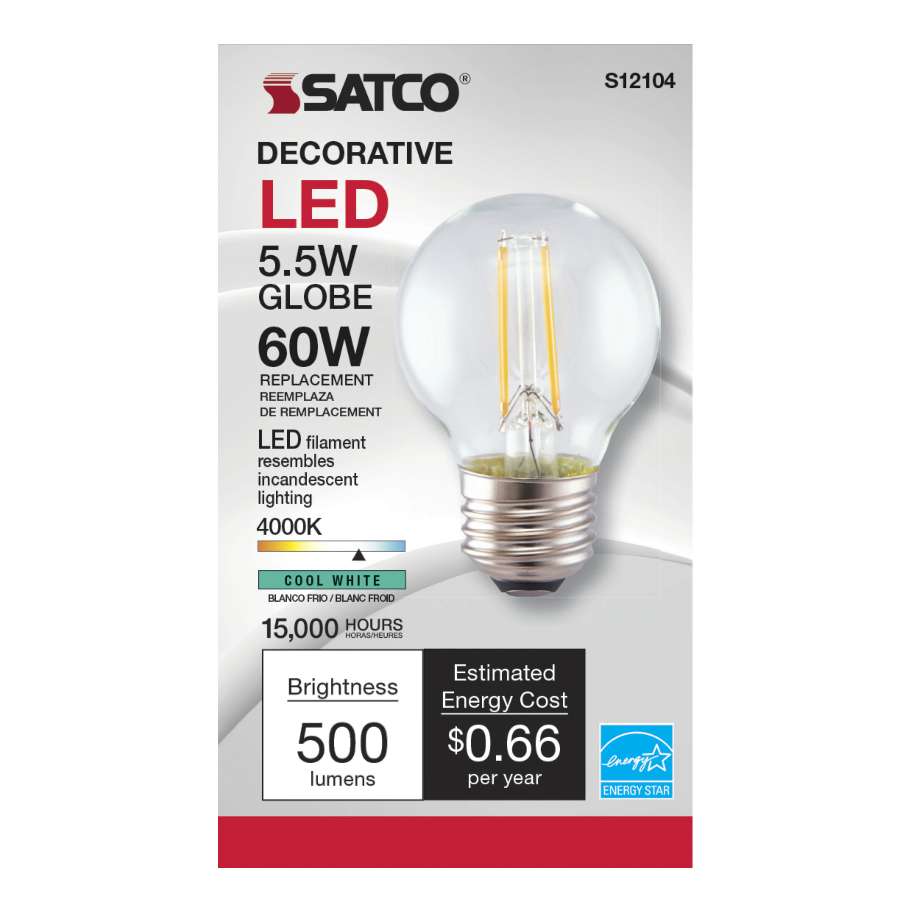 5.5G16.5/LED/CL/4K/120V/E26 - S12104