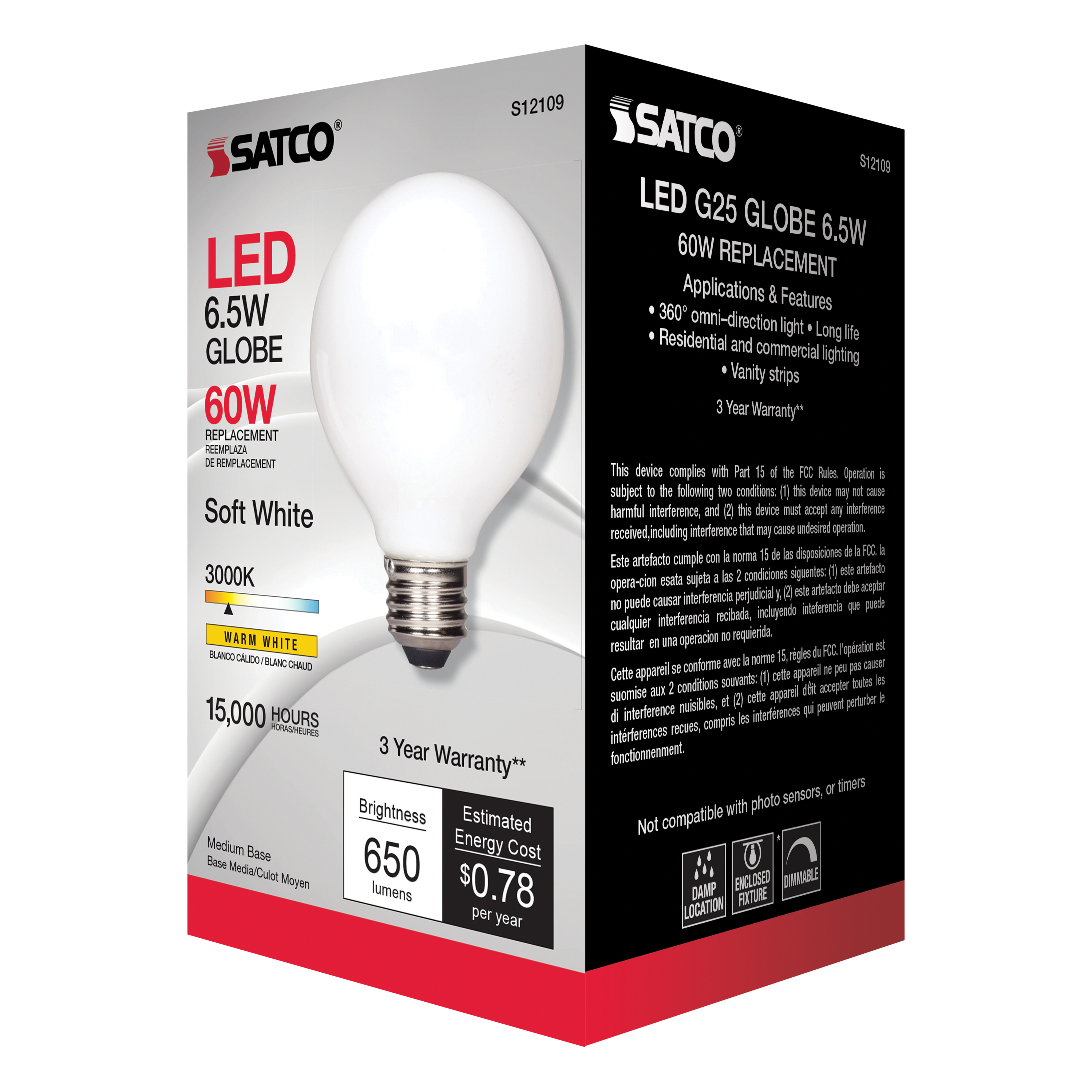6.5G25/SW/LED/E26/3K/120V - S12109