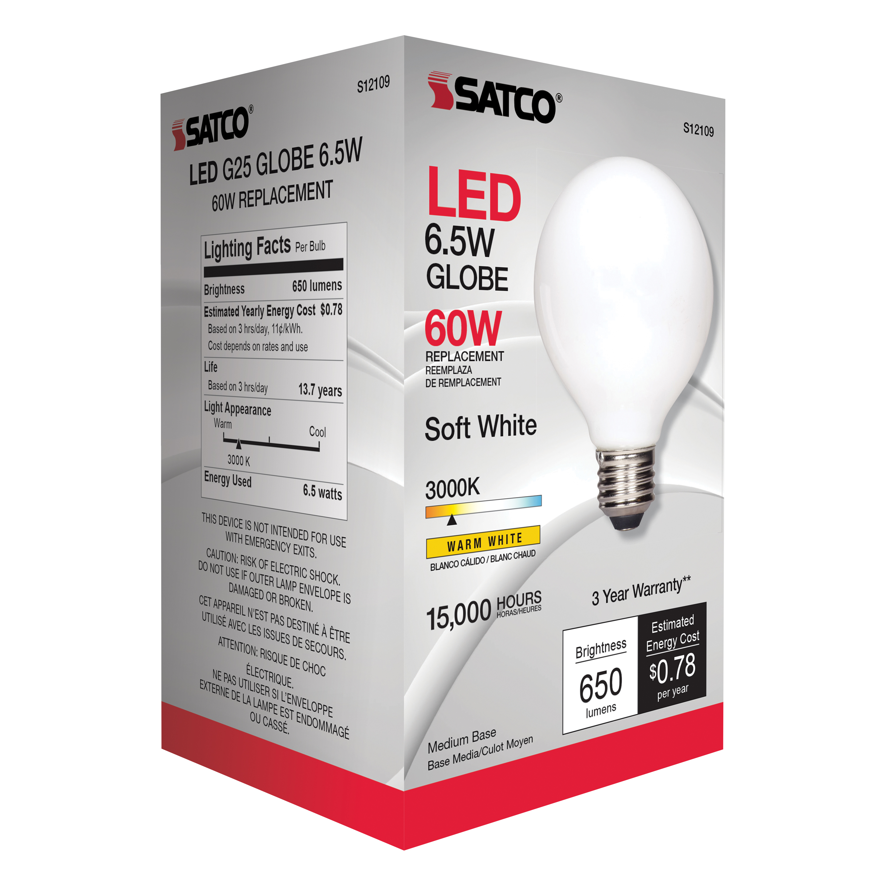 6.5G25/SW/LED/E26/3K/120V - S12109