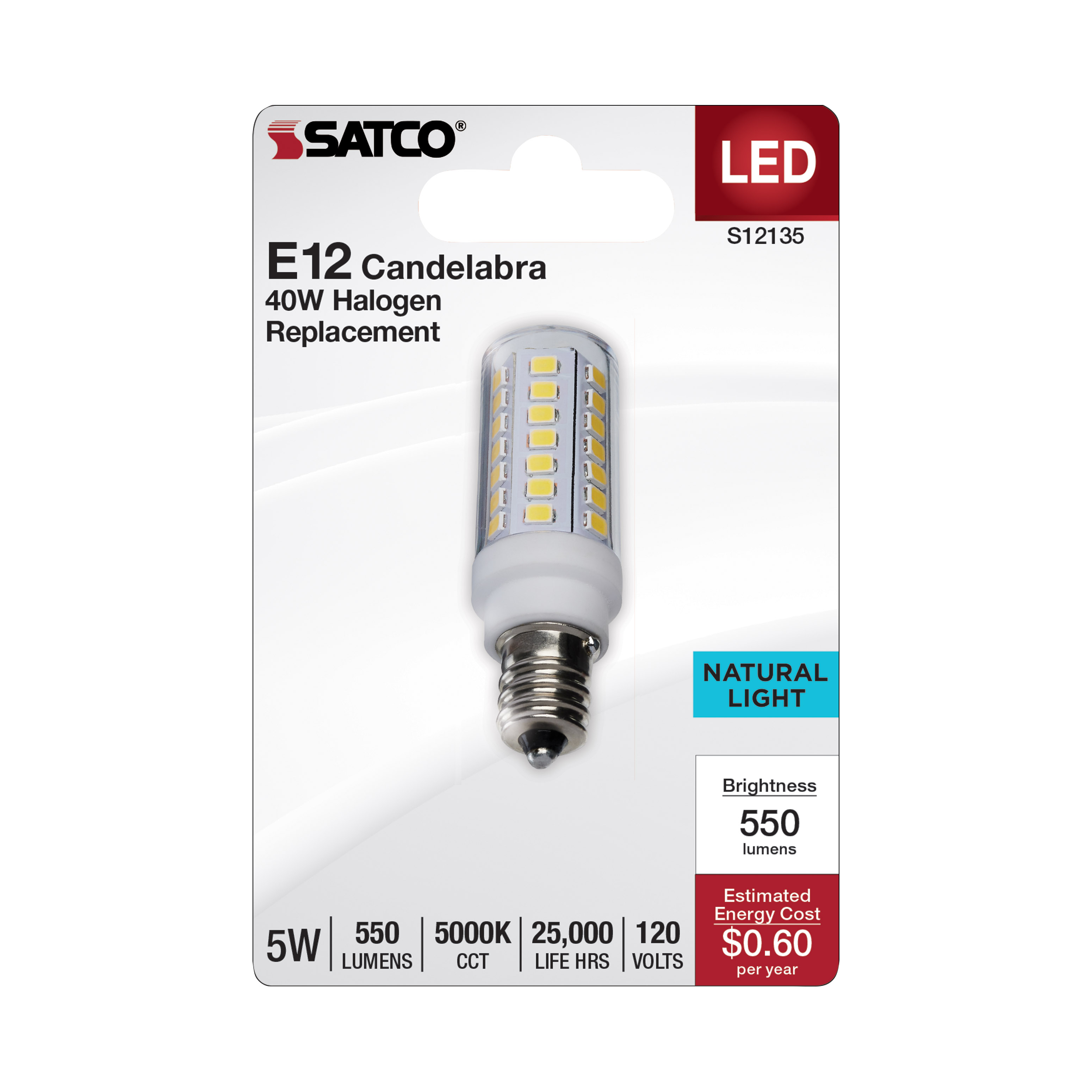 5W/LED/E12/CL/850/120V/1CD - S12135