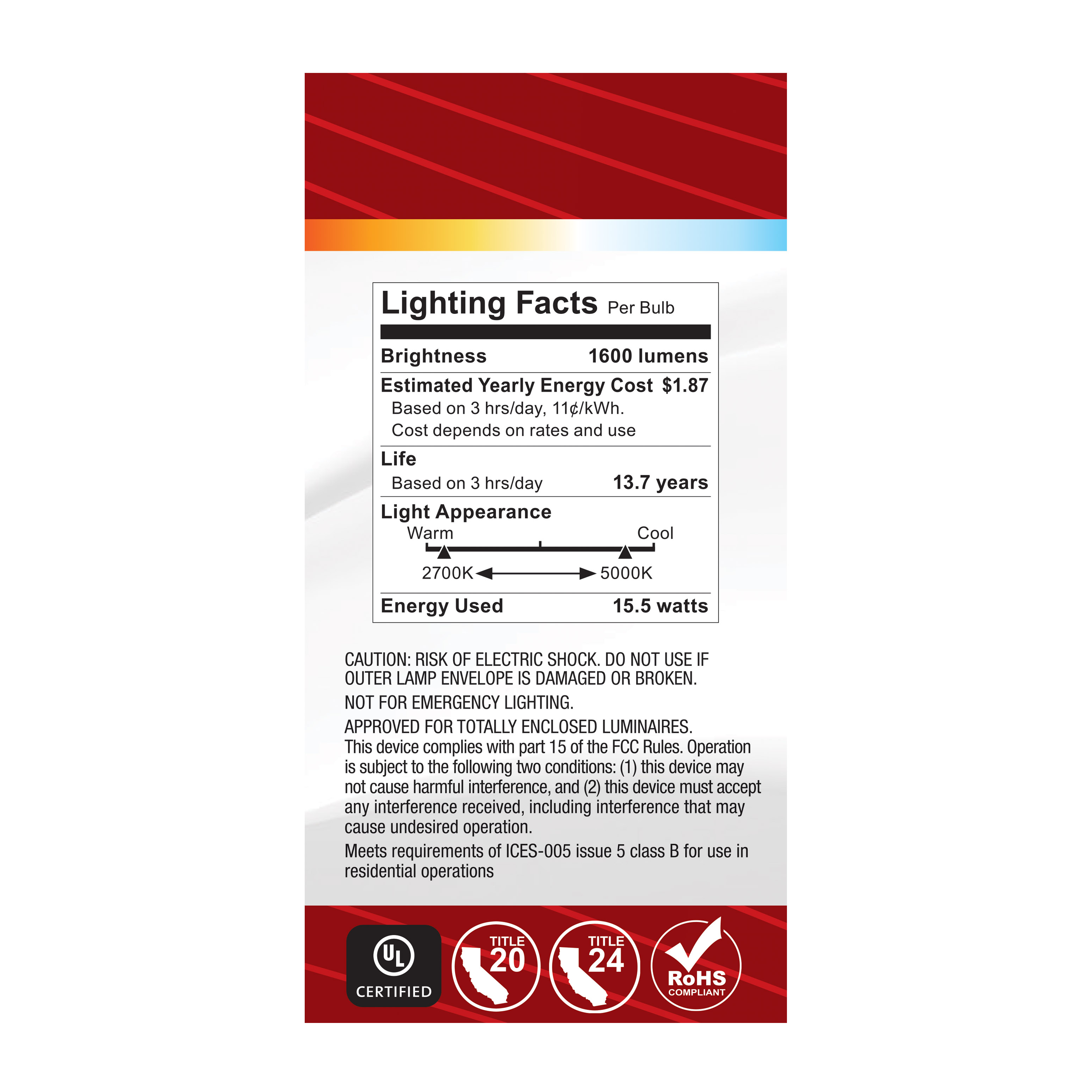 15.5A19L/9CCT5/E26/PF/D - S12147