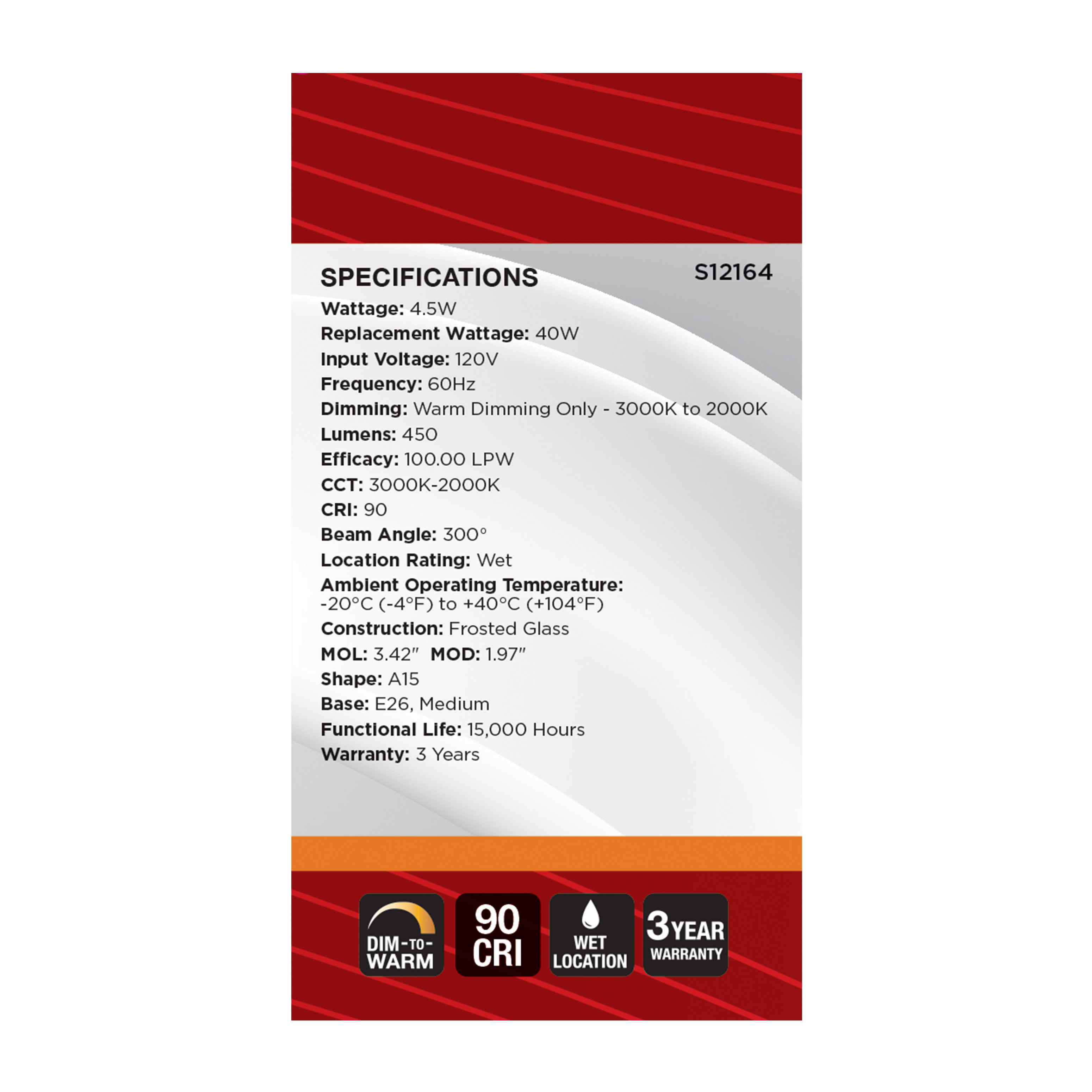 4.5A15L/930WD/E26/GFYS - S12164