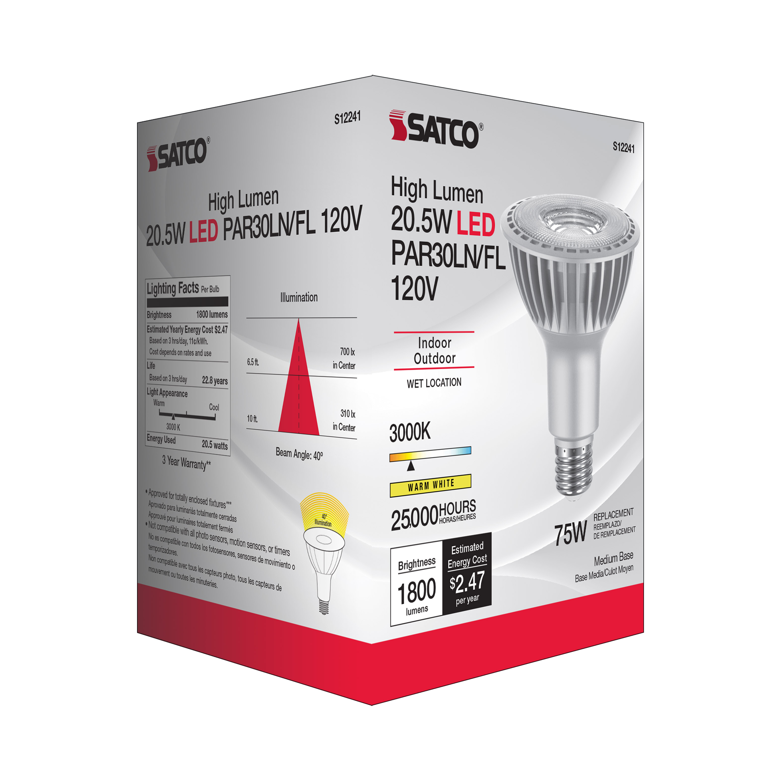 20.5PAR30LN/LED/830/HL/120V/FL - S12241