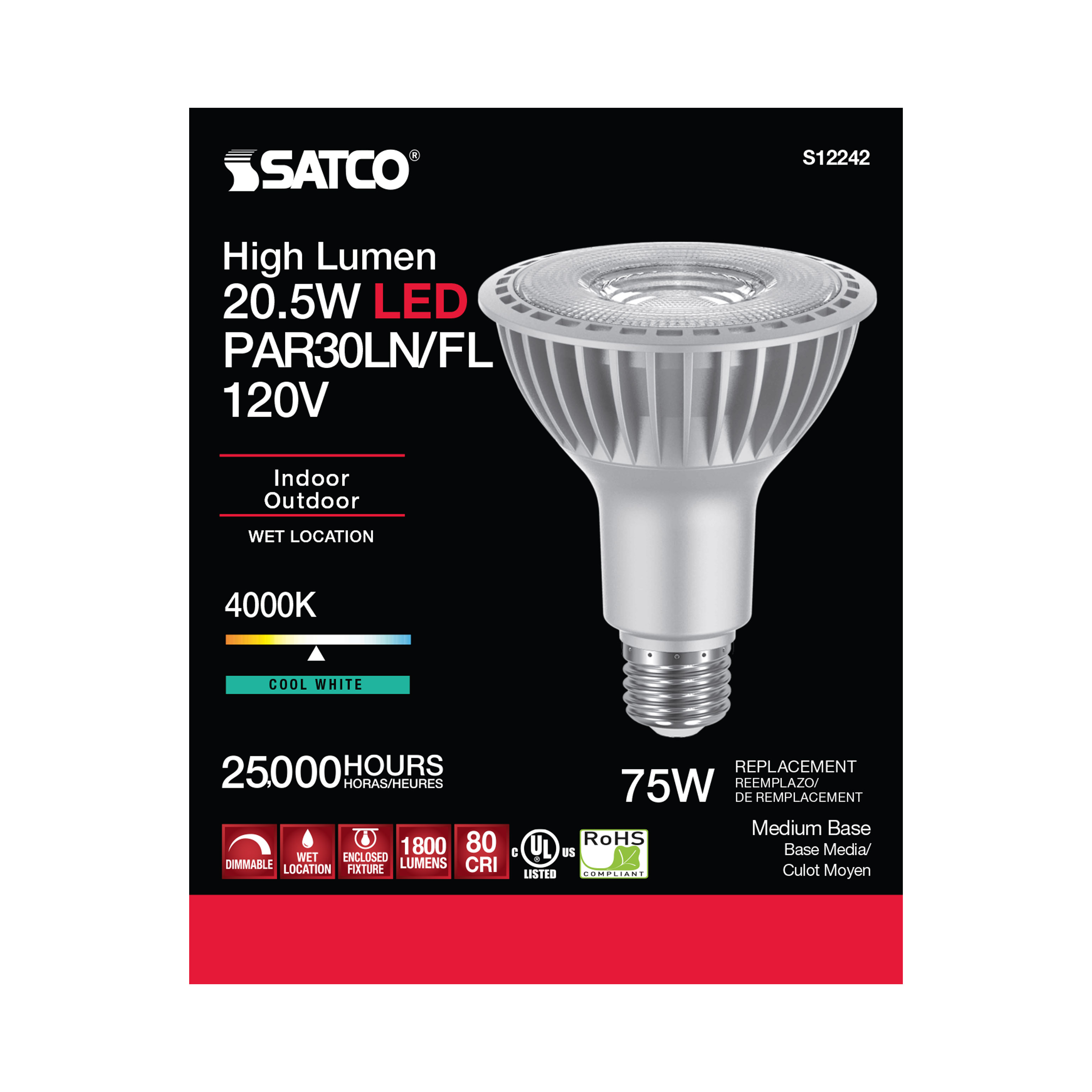 20.5PAR30LN/LED/840/HL/120V/FL - S12242