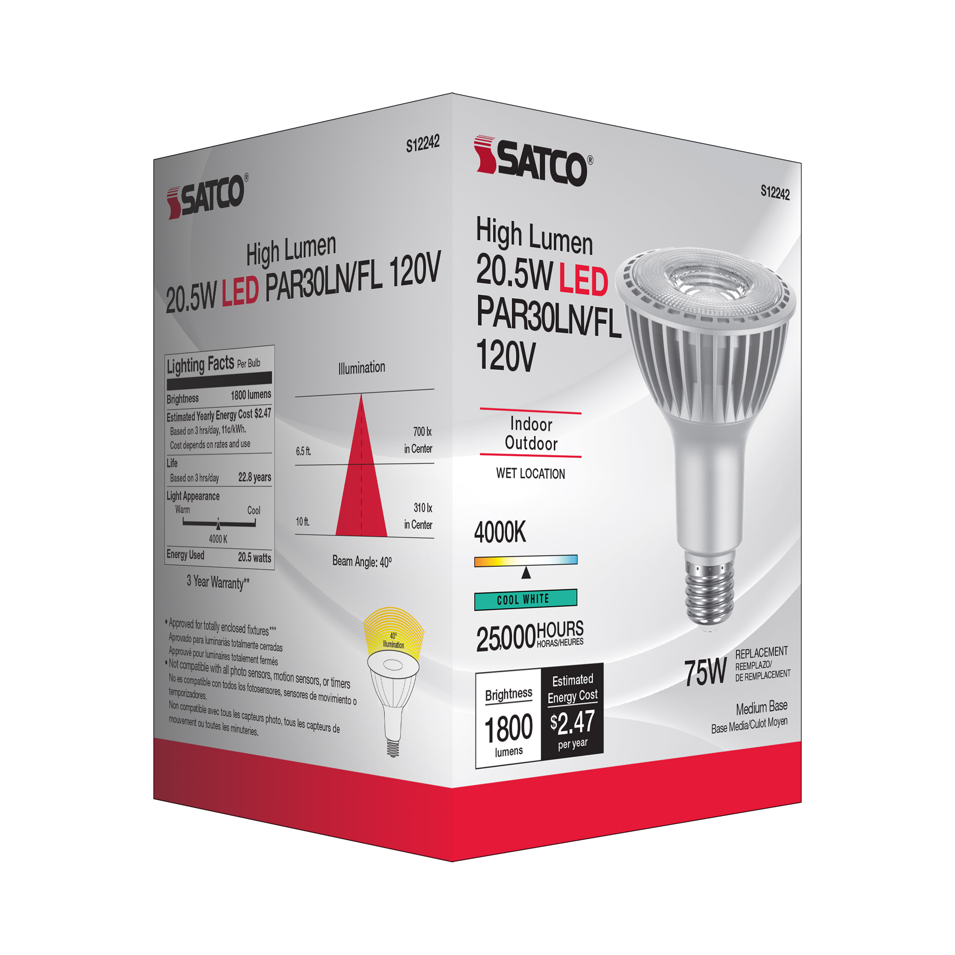 20.5PAR30LN/LED/840/HL/120V/FL - S12242