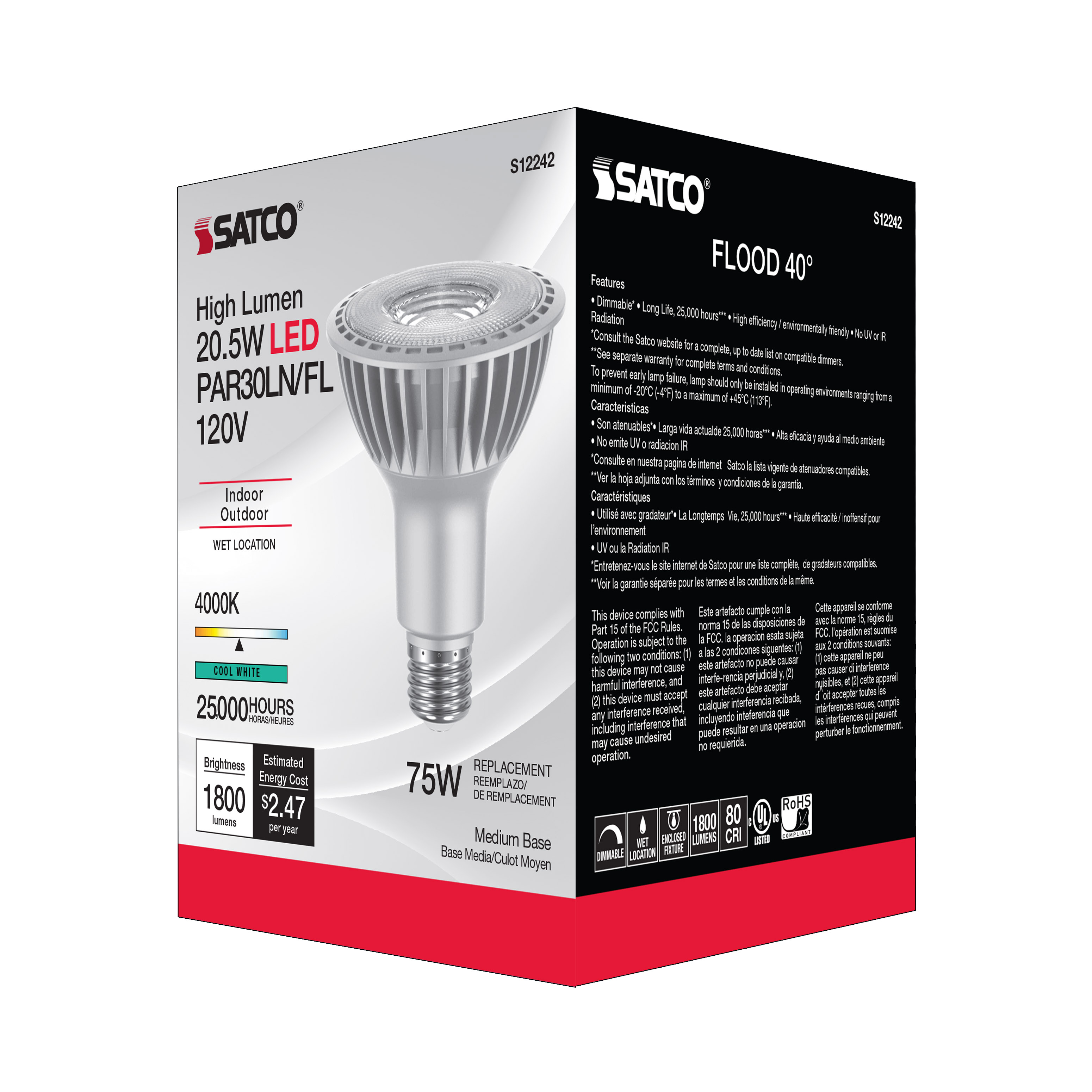 20.5PAR30LN/LED/840/HL/120V/FL - S12242