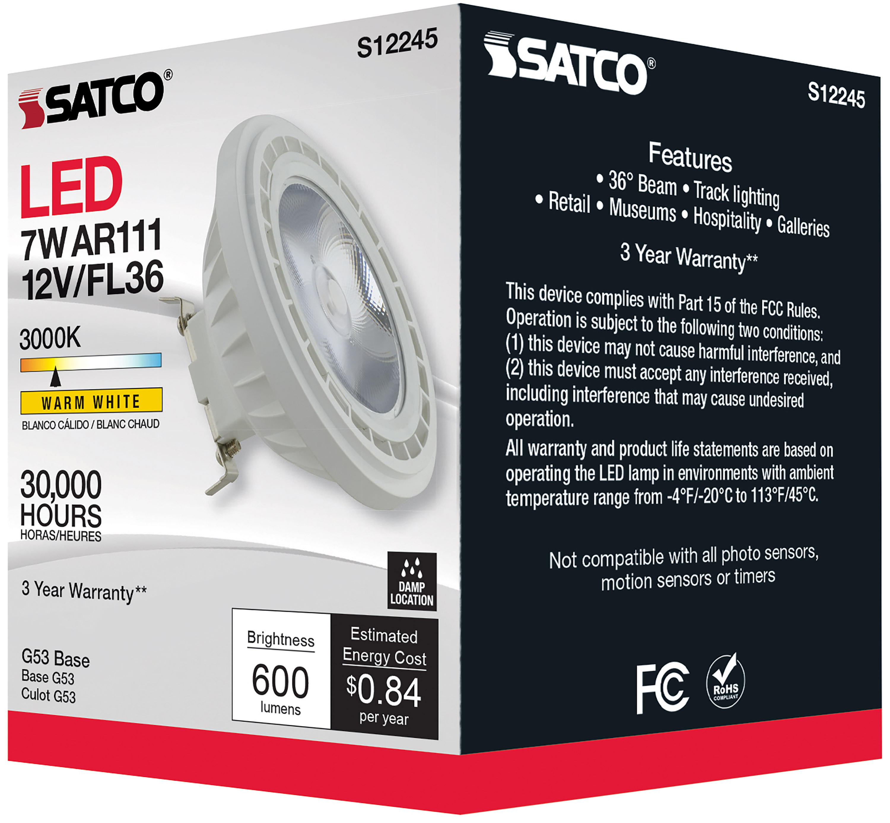 7AR111/LED/830/FL36/12V - S12245