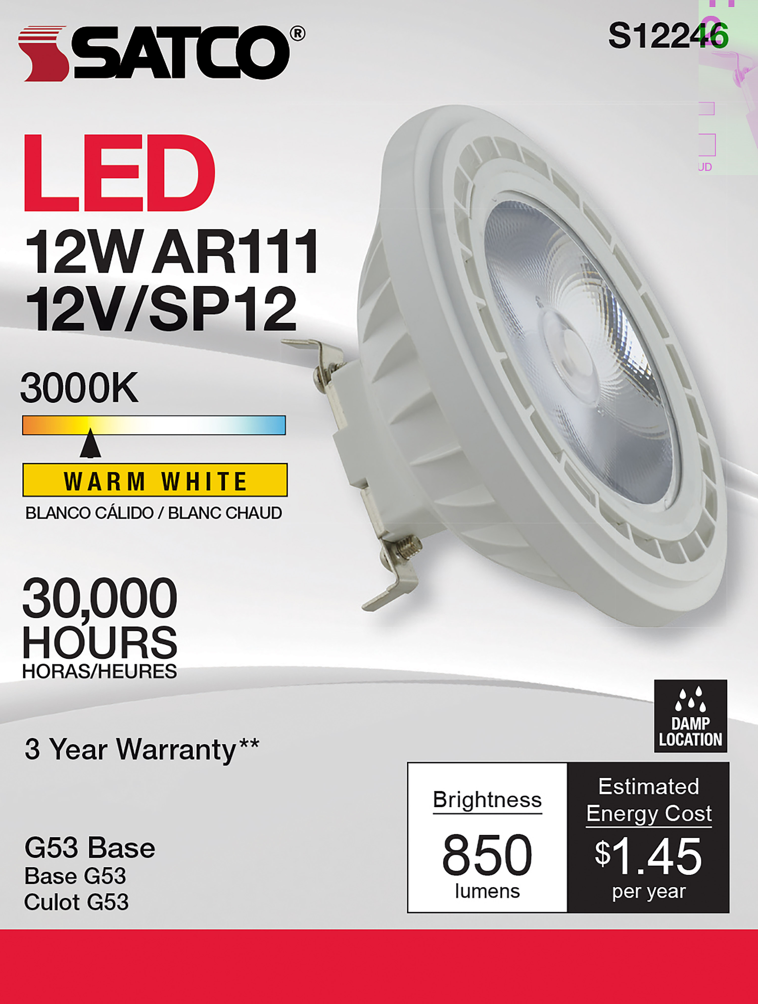 12AR111/LED/830/SP12/12V - S12246