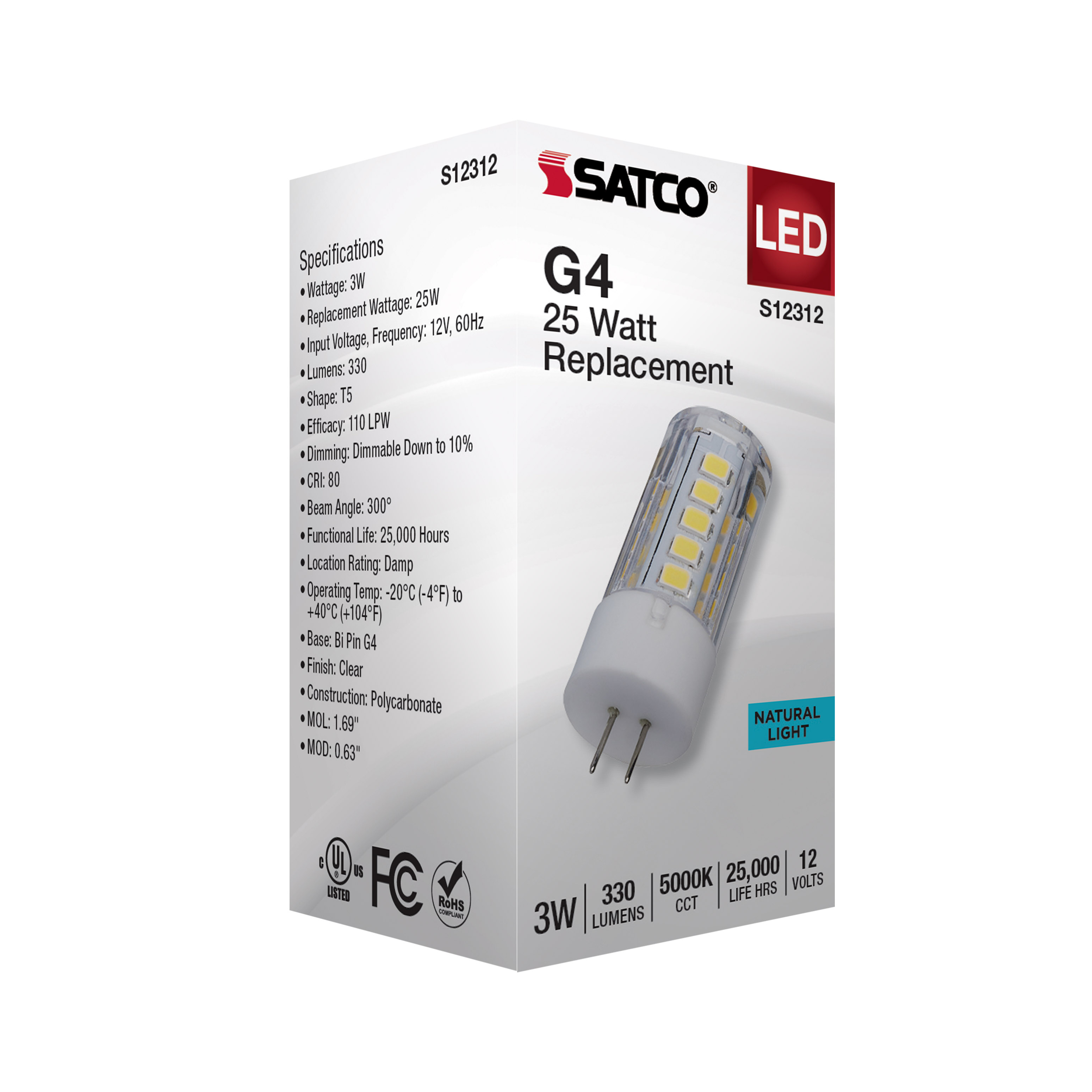 3W/LED/G4/CL/850/12V - S12312