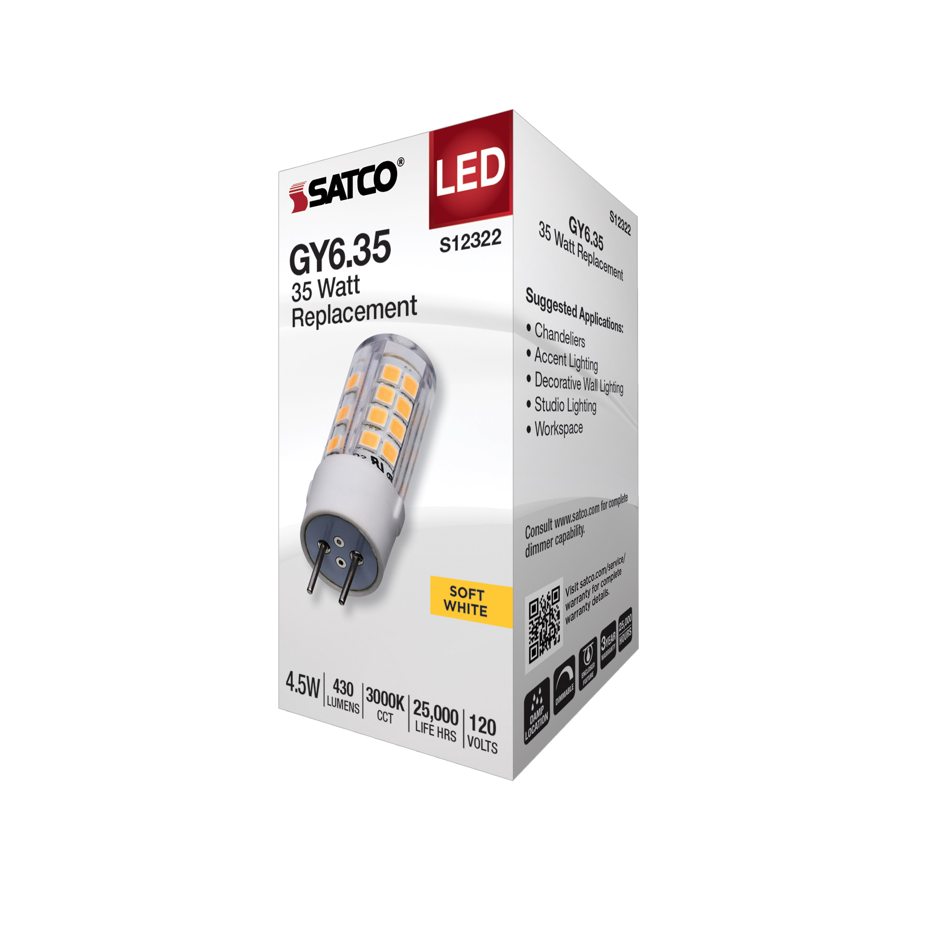 4.5W/LED/GY6.35/CL/830/120V - S12322
