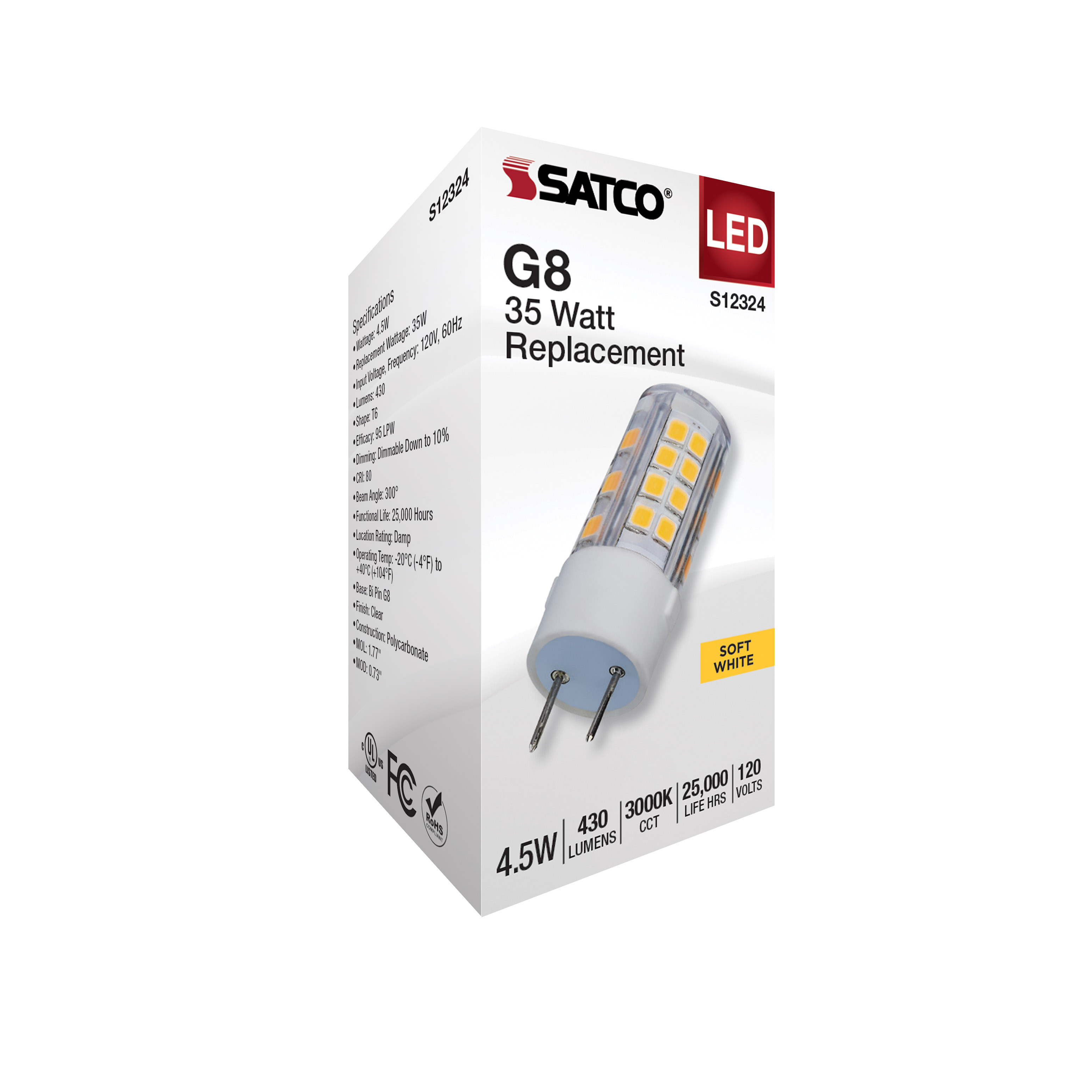 4.5W/LED/G8/CL/830/120V - S12324