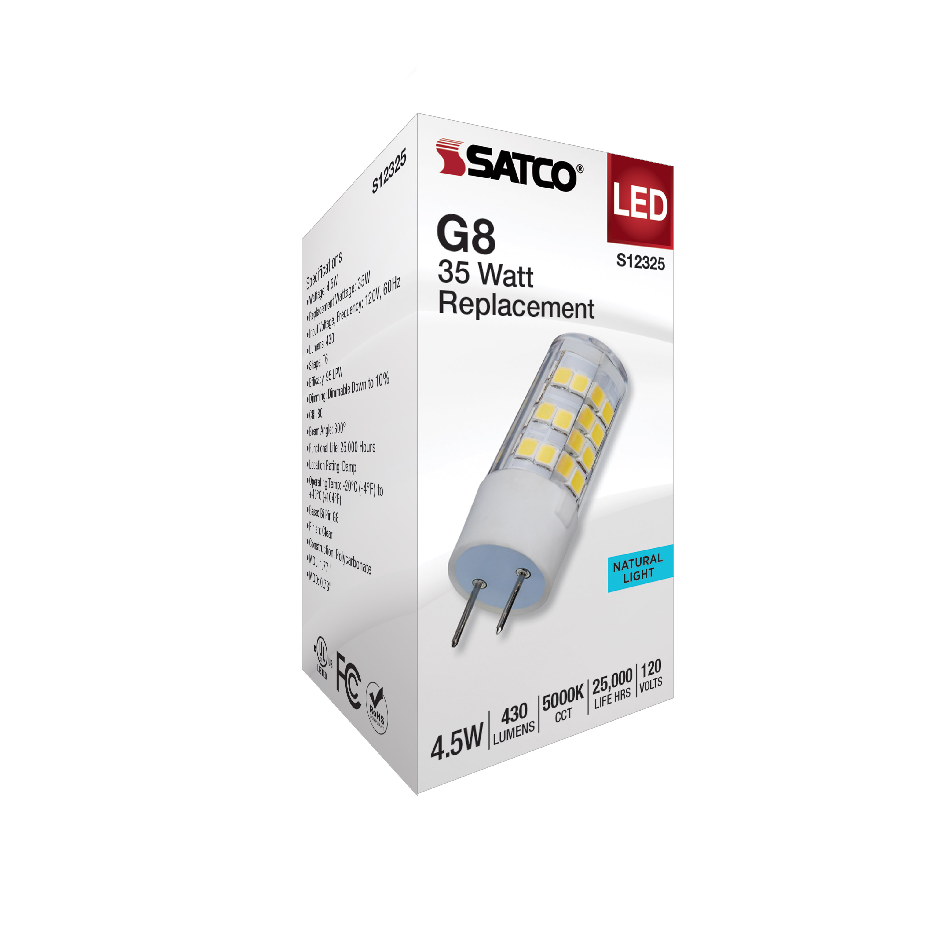 4.5W/LED/G8/CL/850/120V - S12325