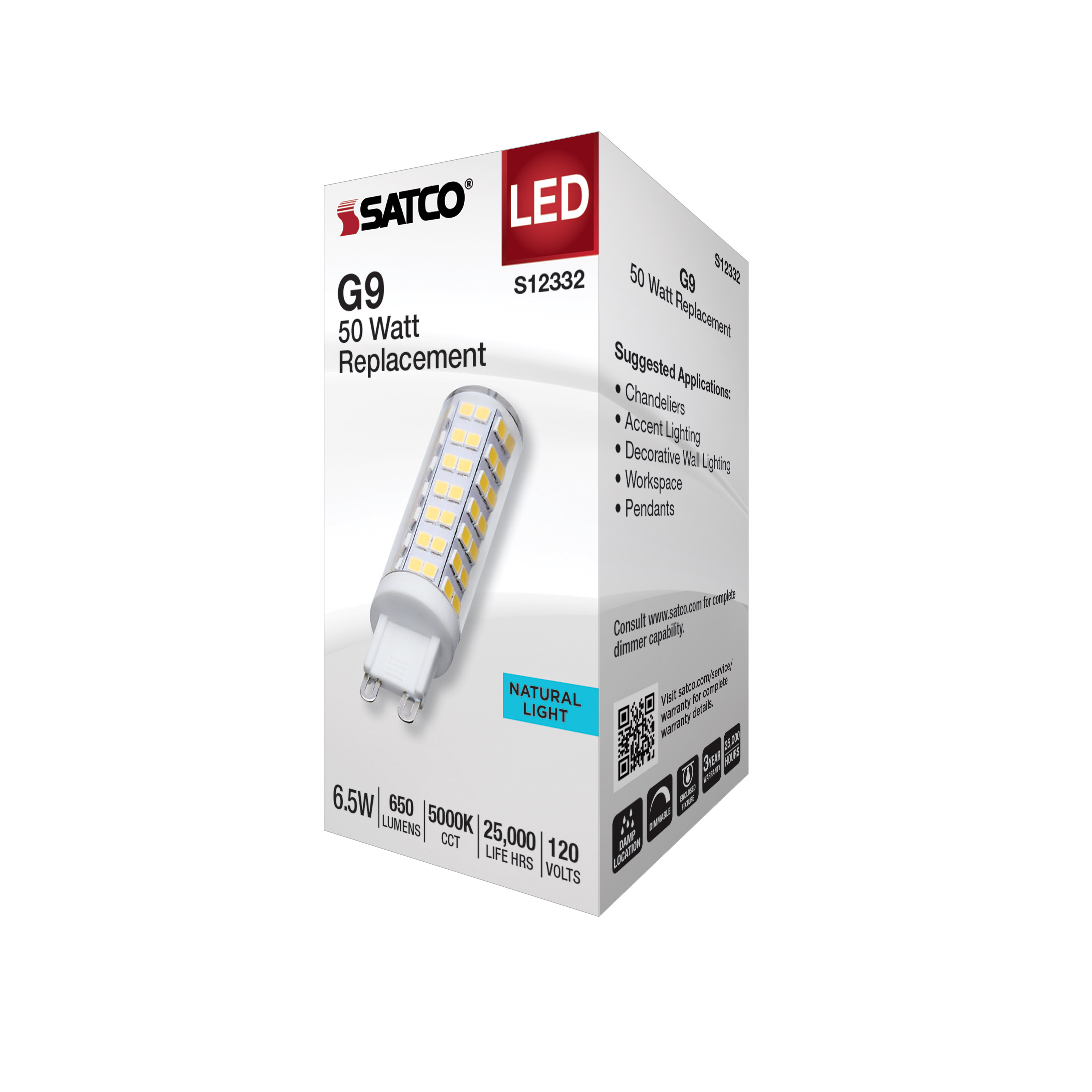 6.5W/LED/G9/CL/850/120V - S12332