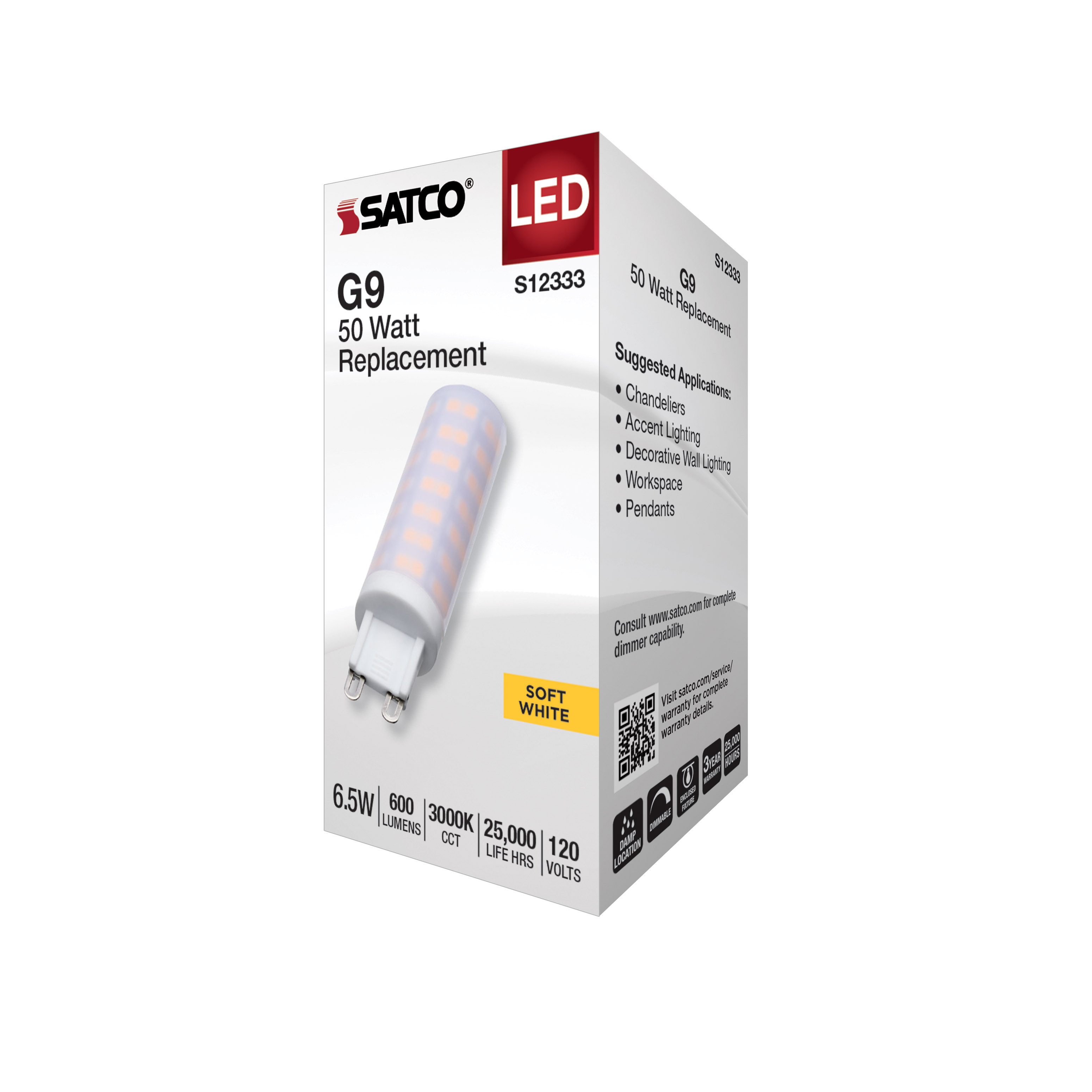 6.5W/LED/G9/FR/830/120V - S12333