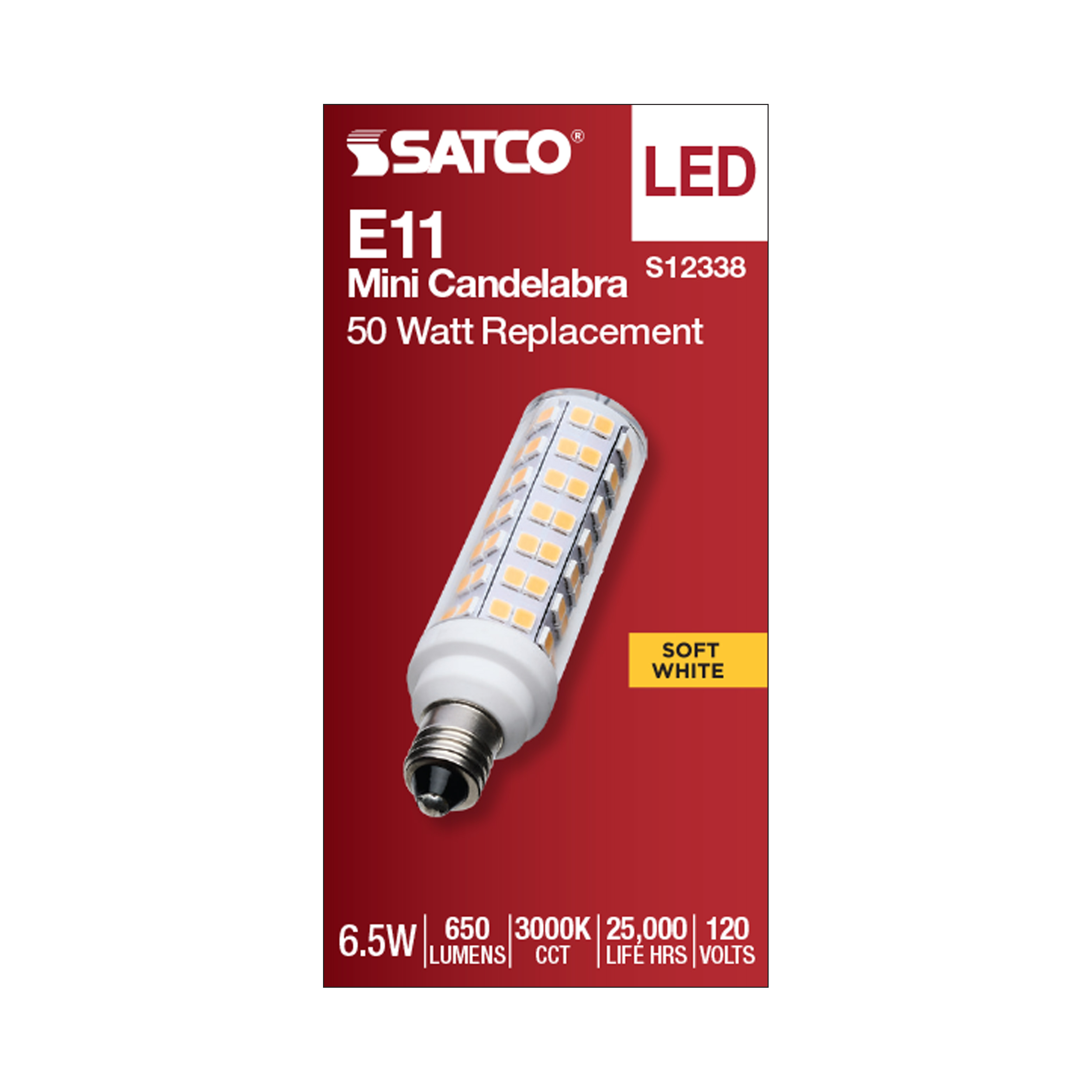 6.5W/LED/E11/CL/830/120V - S12338