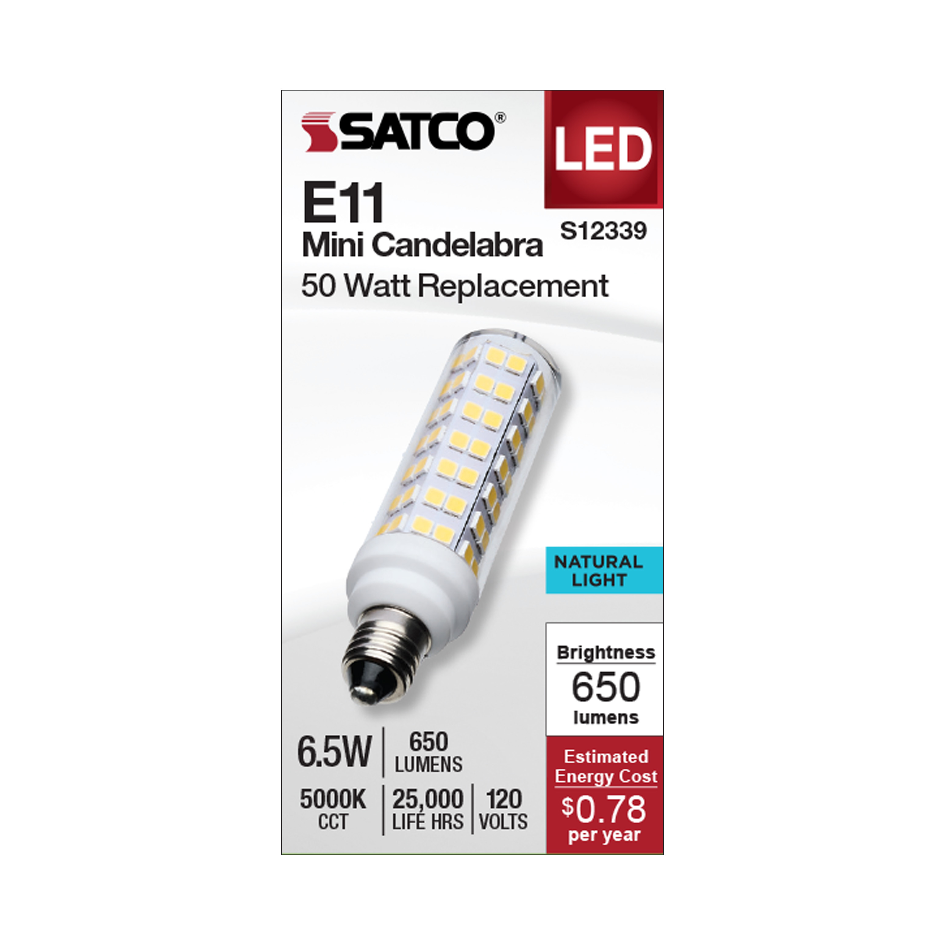 6.5W/LED/E11/CL/850/120V - S12339