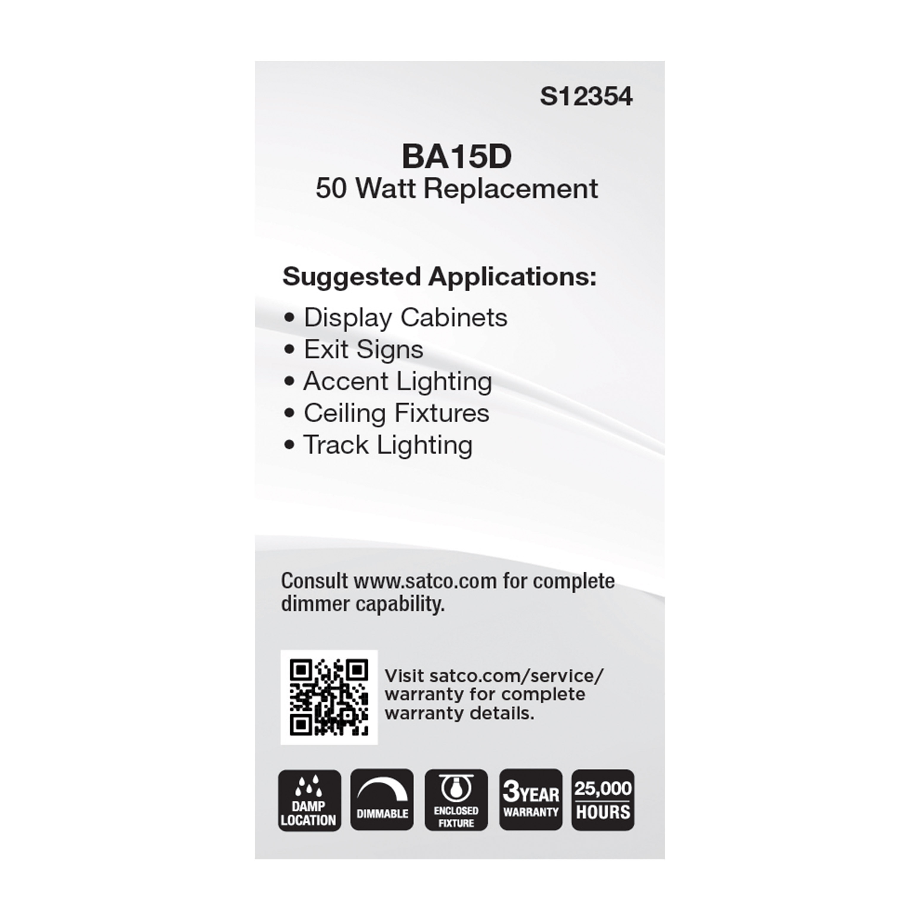 6.5W/LED/DC/CL/830/120V - S12354