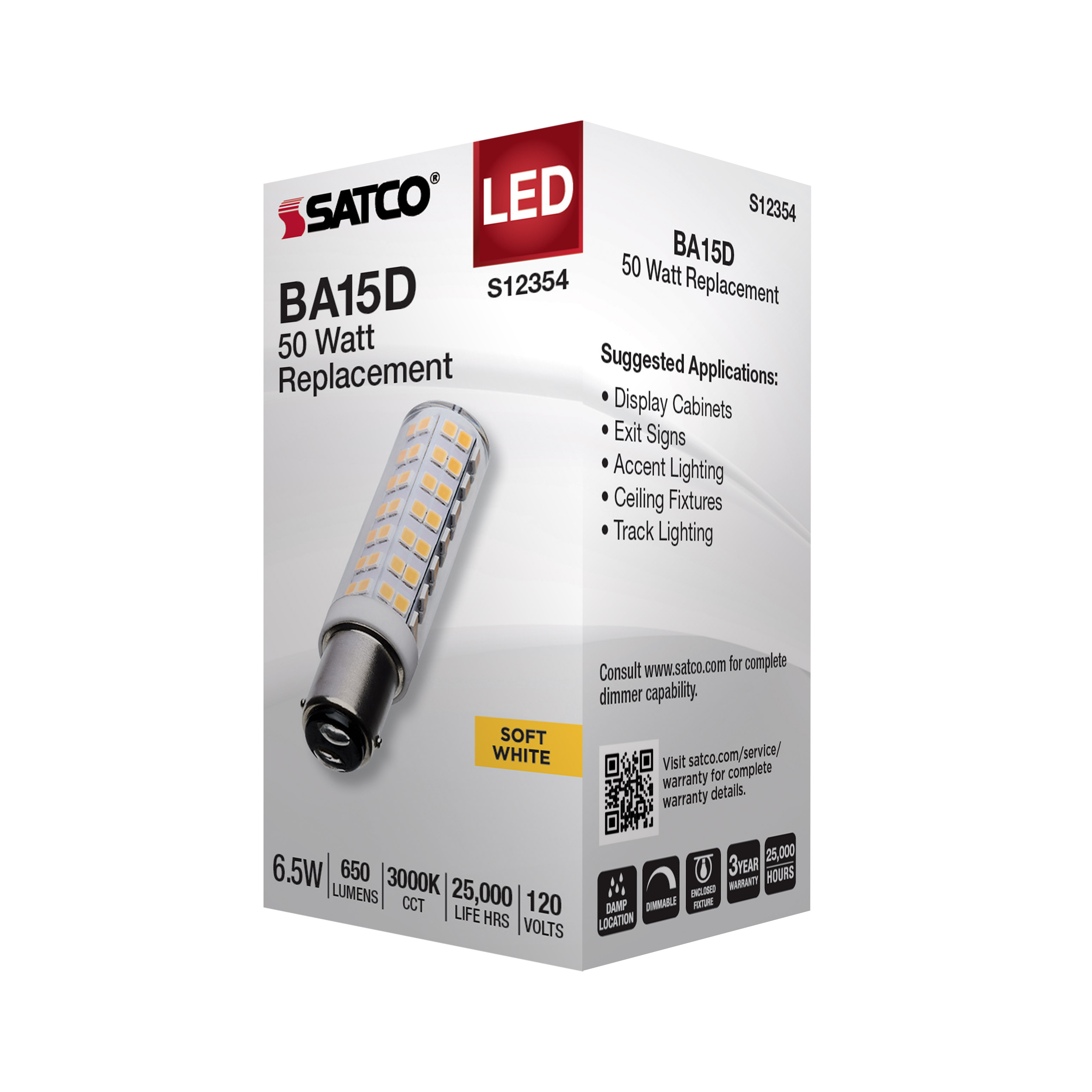 6.5W/LED/DC/CL/830/120V - S12354