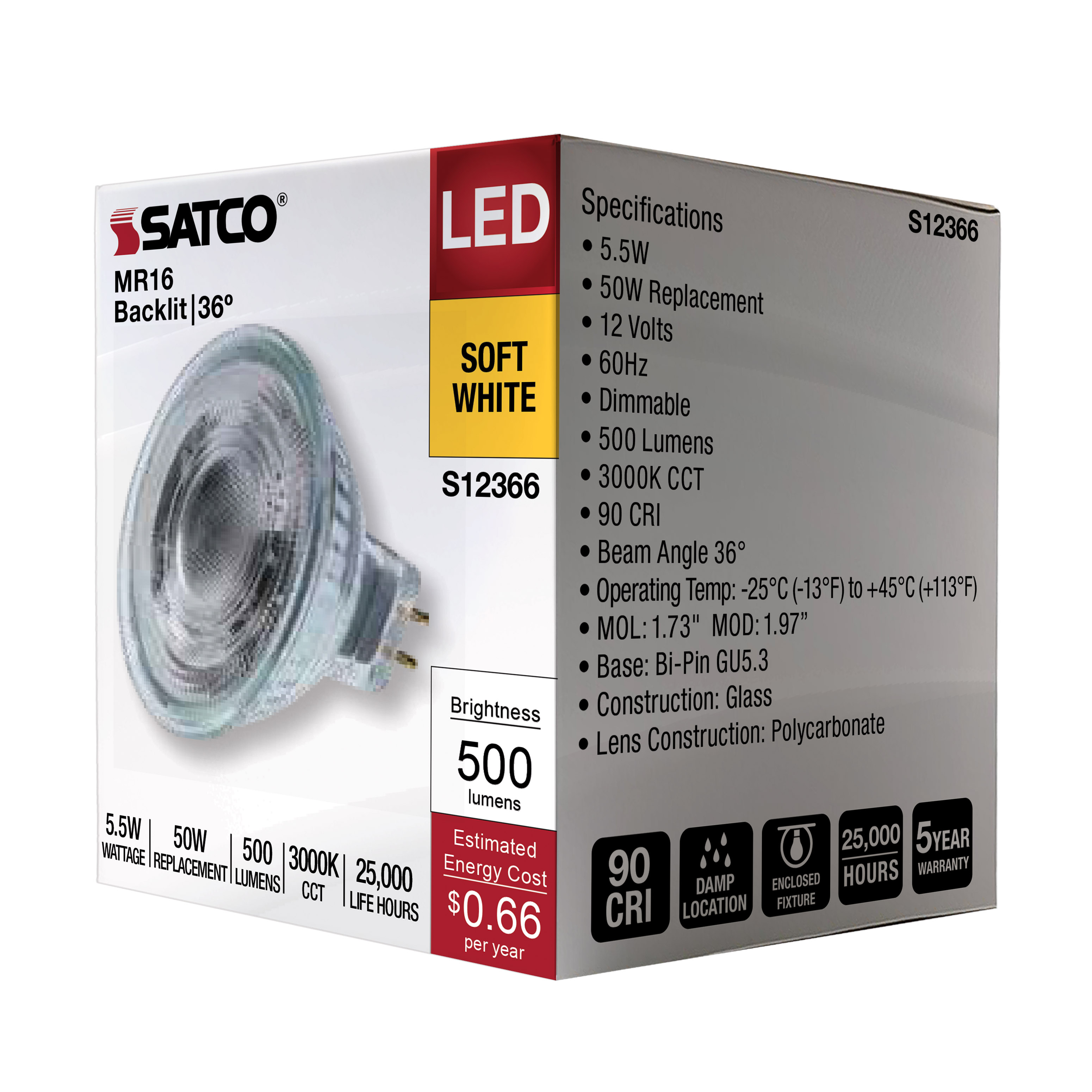 5.5MR16/GB/930/FL36/12V - S12366