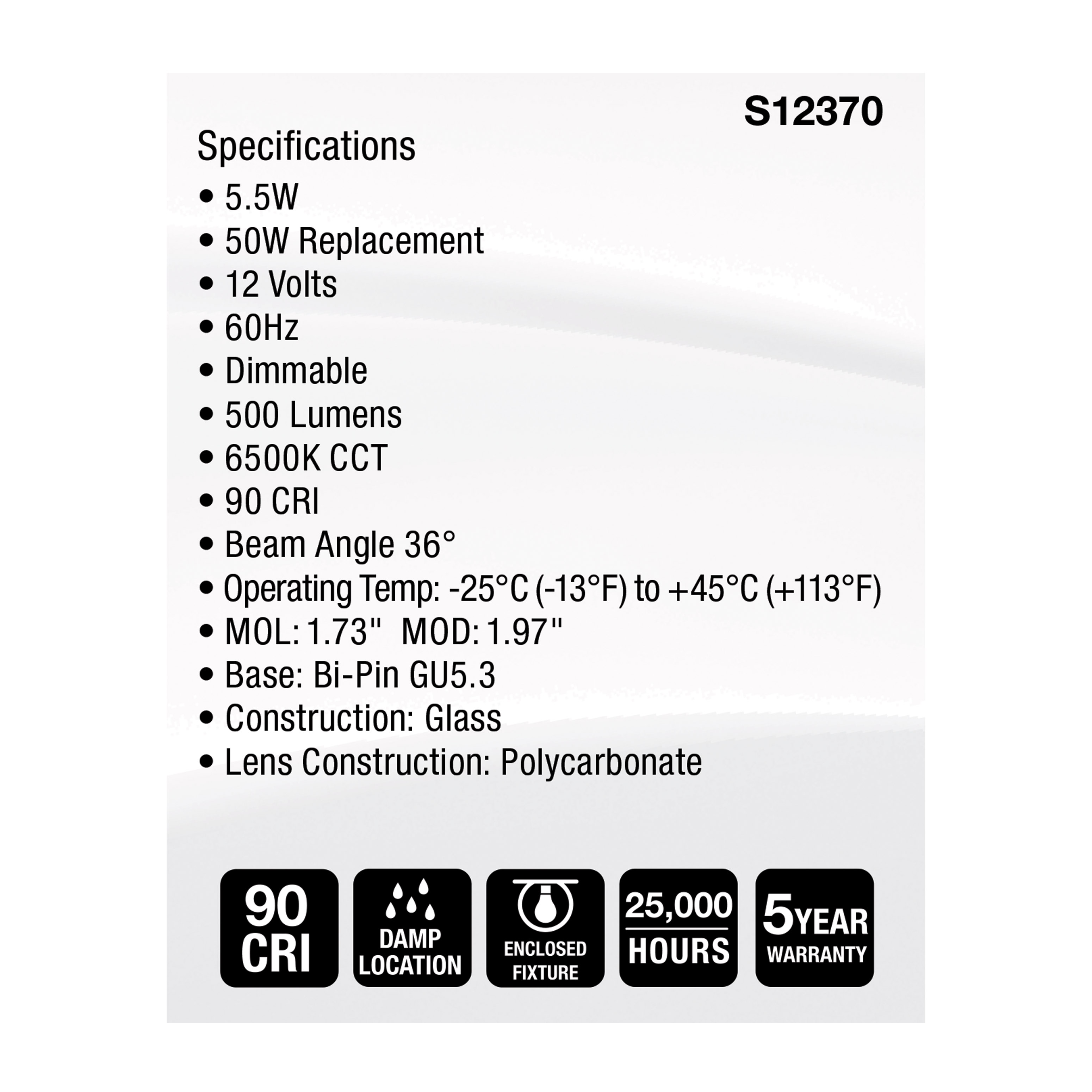 5.5MR16/GB/965/FL36/12V - S12370