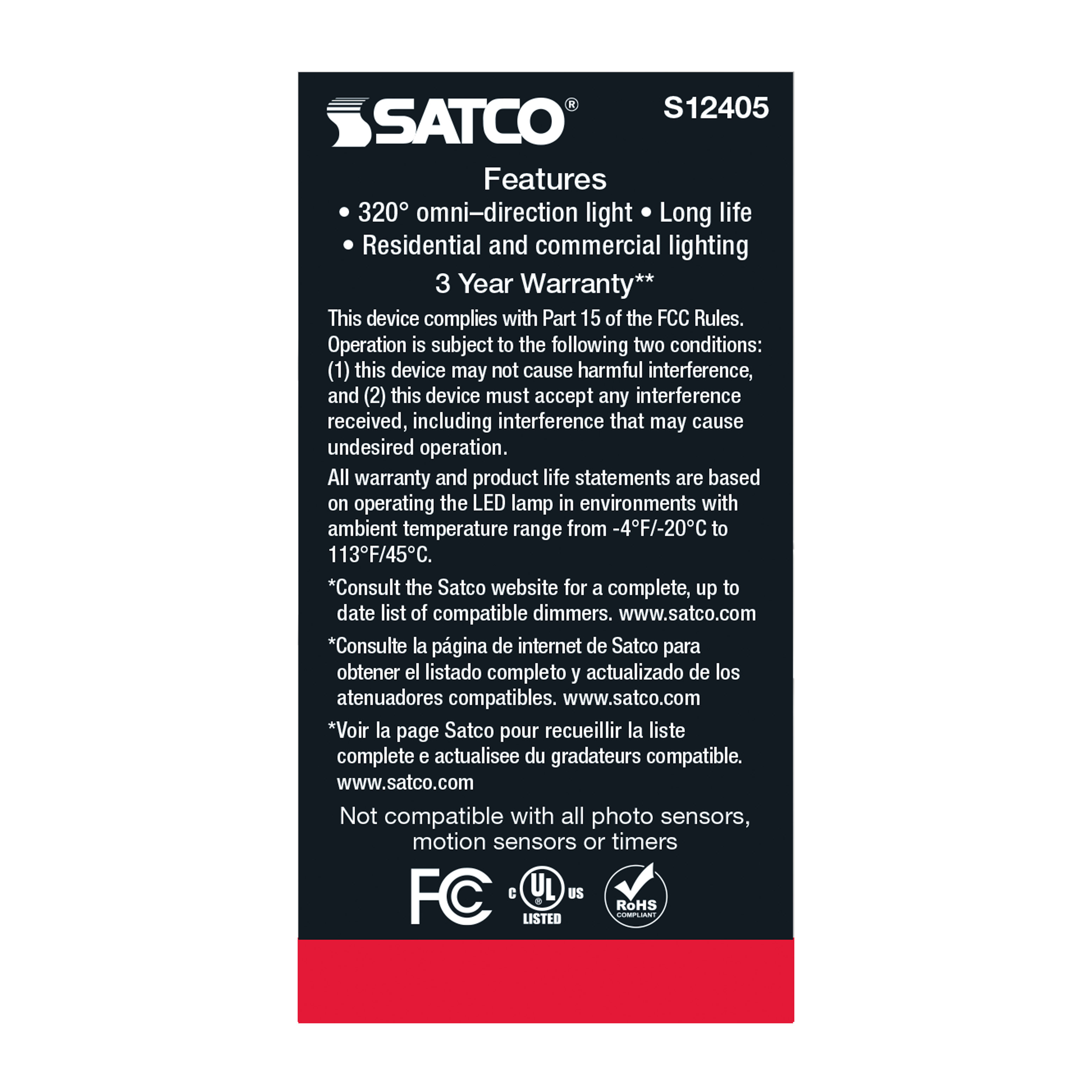 5A15/SW/LED/E26/930/120V - S12405