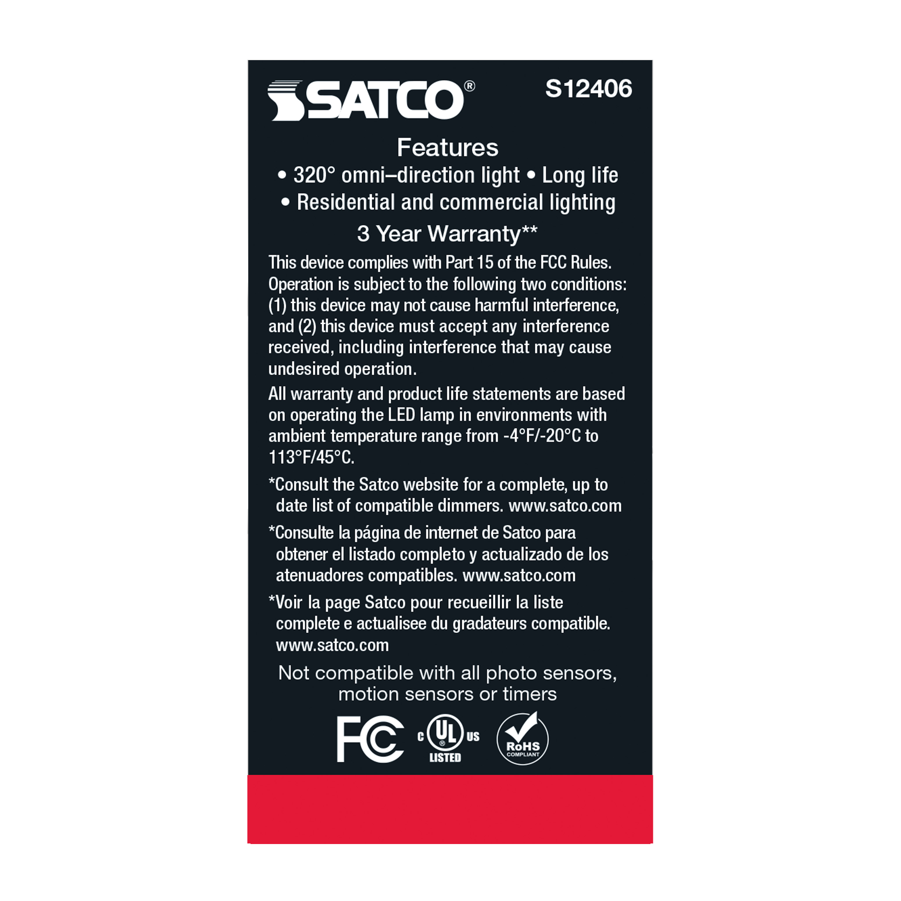 8.2A15/CL/LED/E26/930/120V - S12406