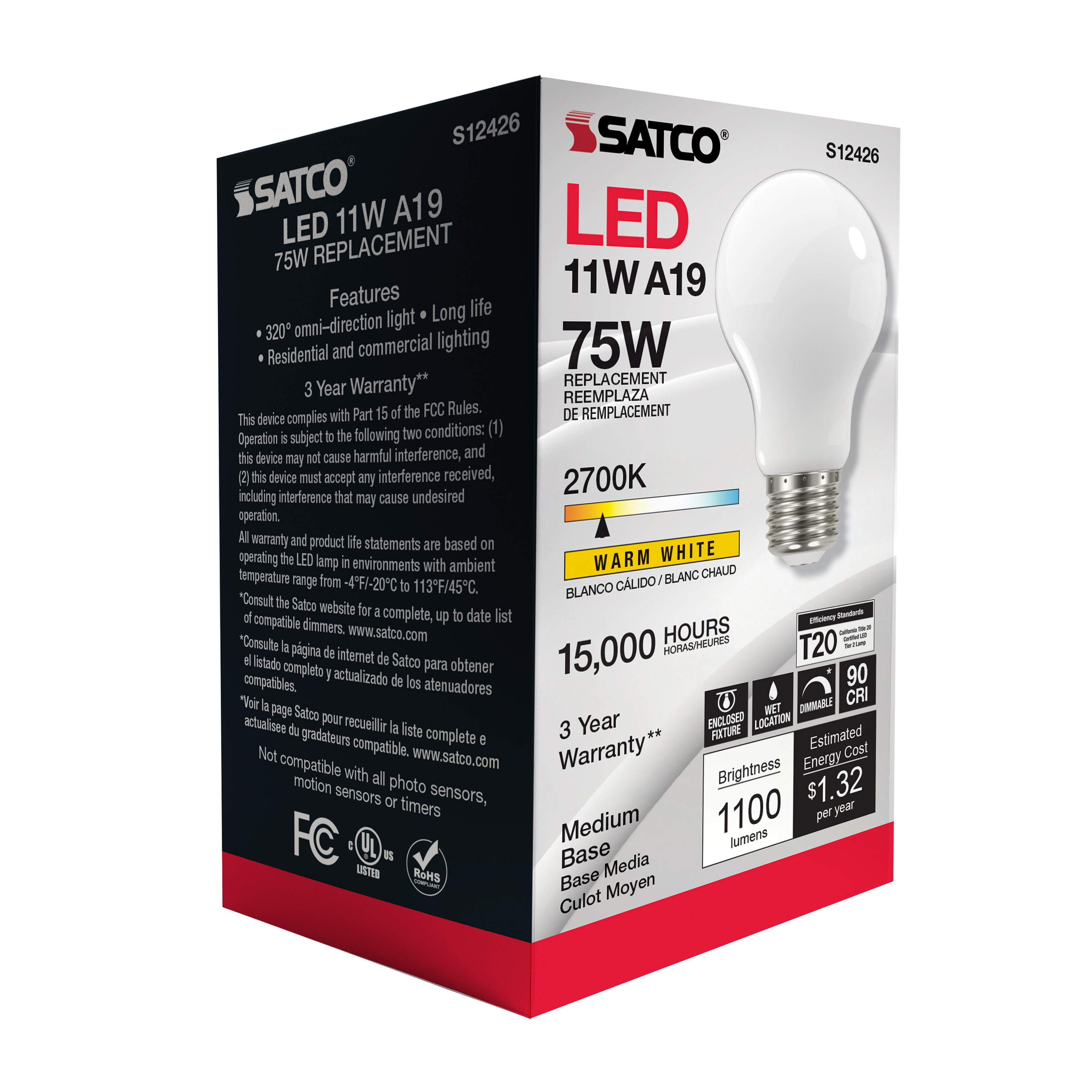 11A19/SW/LED/E26/927/120V - S12426