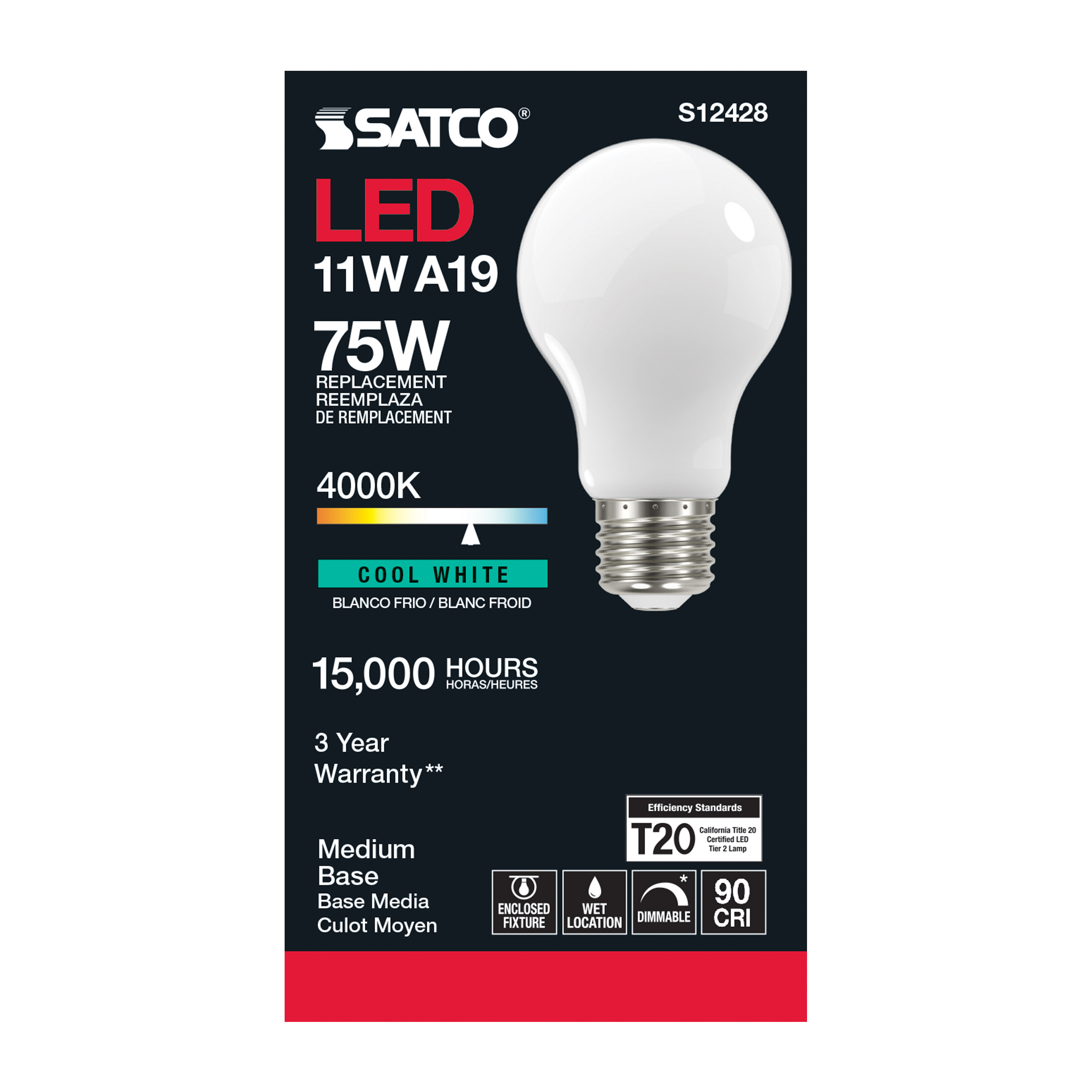 11A19/SW/LED/E26/940/120V - S12428