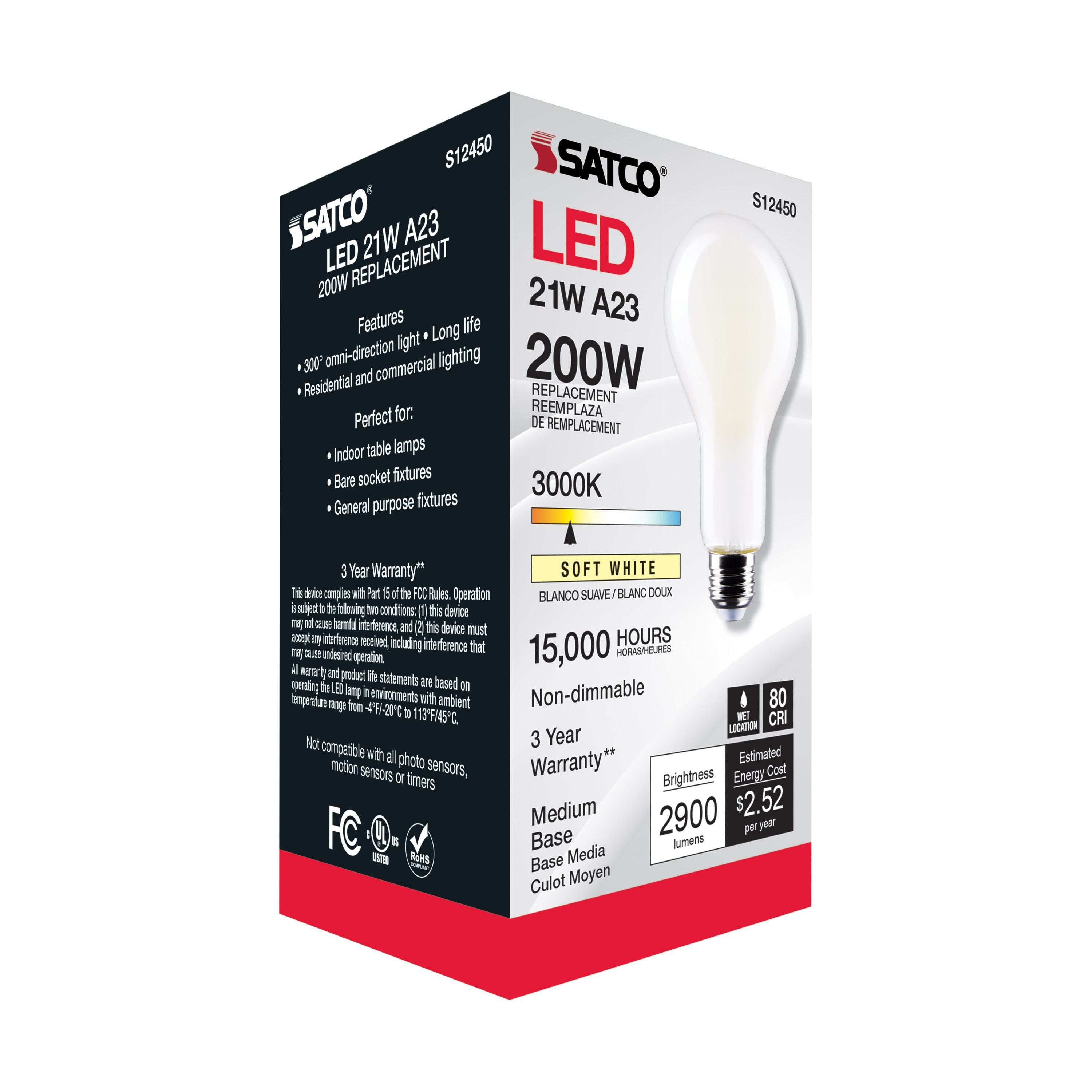 21A23/FR/LED/E26/830/120V/ND - S12450