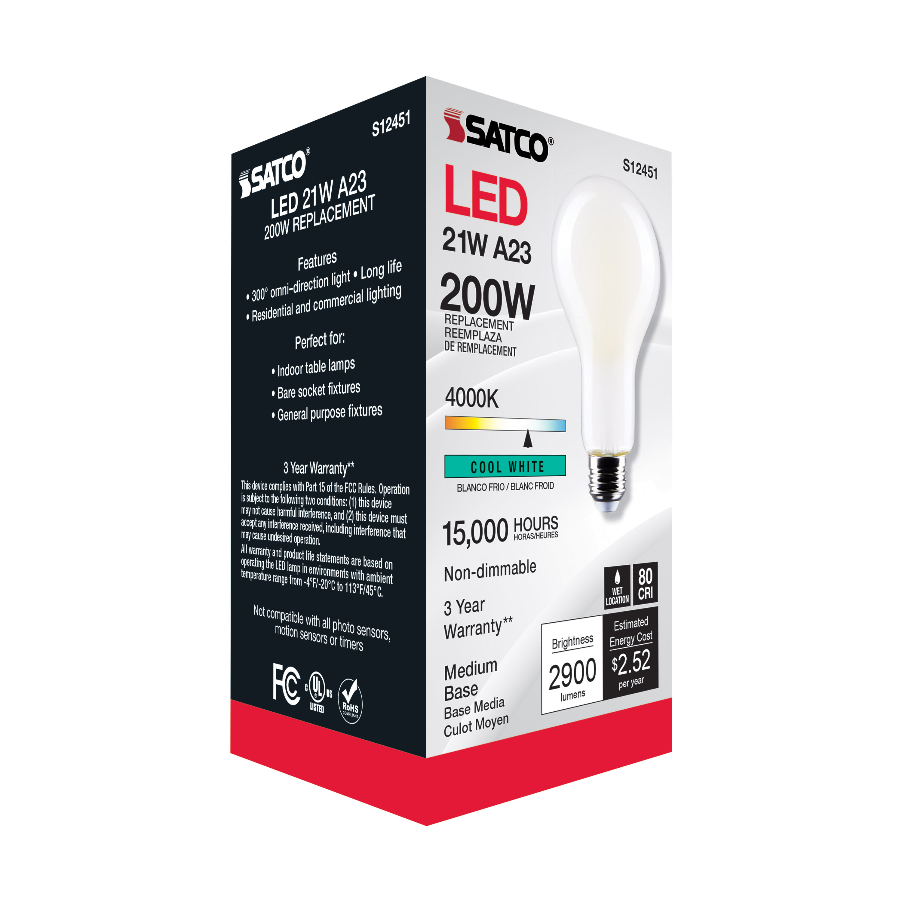 21A23/FR/LED/E26/840/120V/ND - S12451