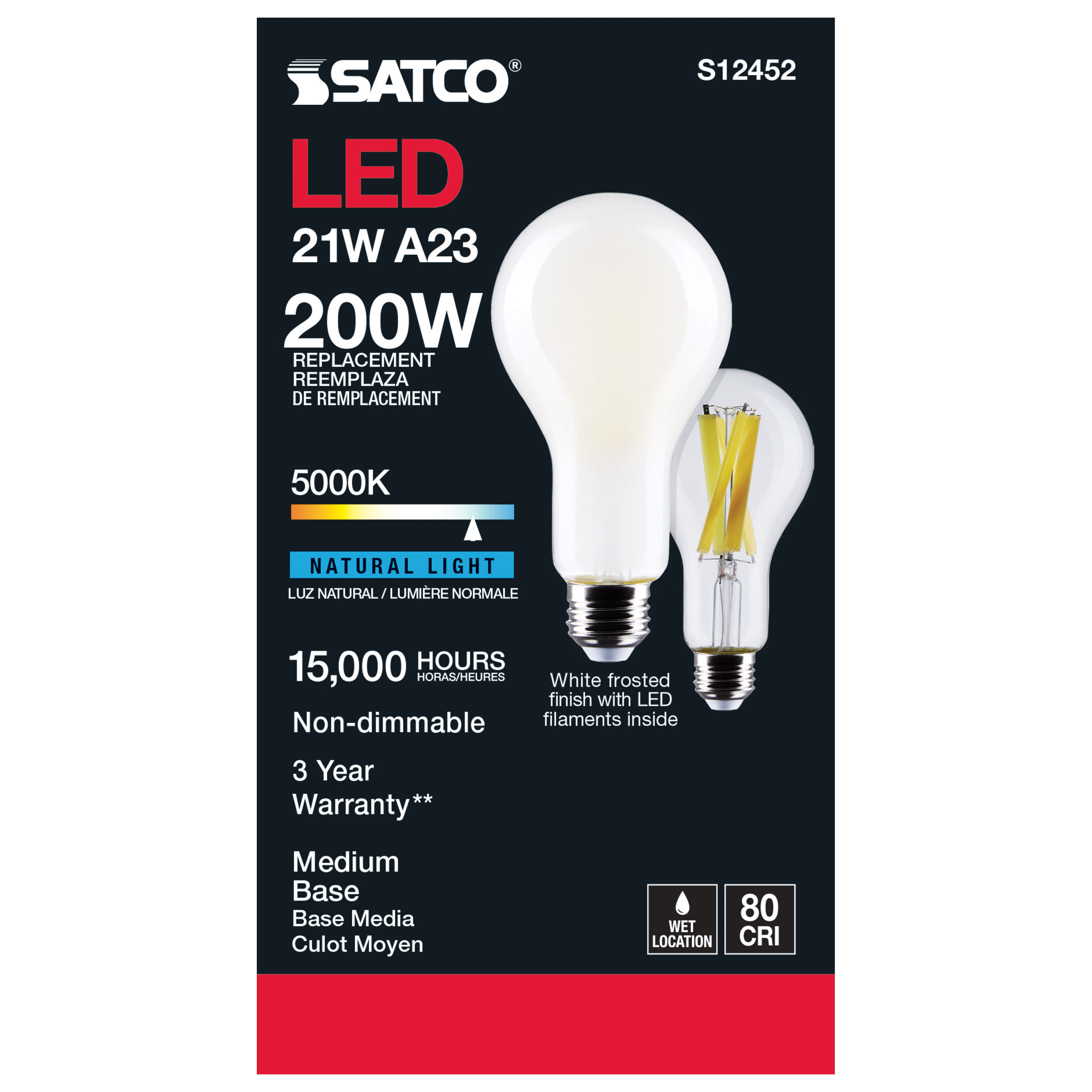 S12452 21A23/FR/LED/E26/850/120V/ND
