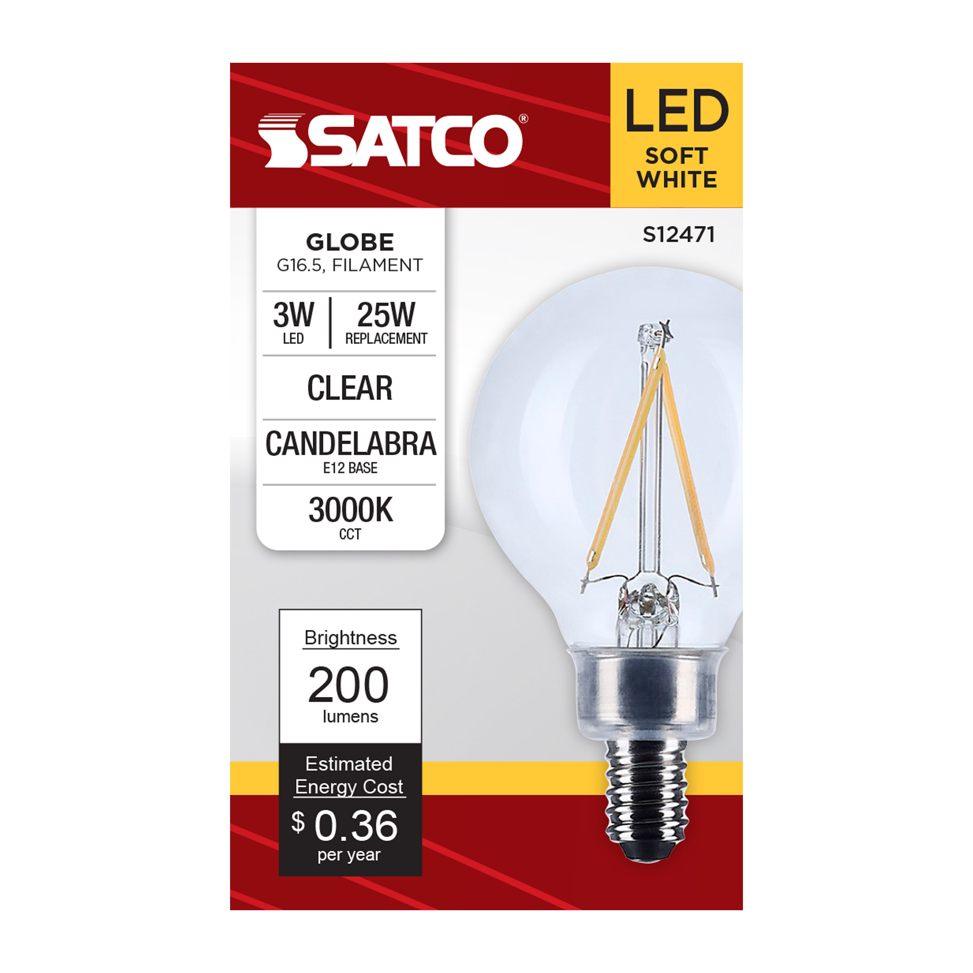 3G16.5/LED/CL/930/120V/E12 - S12471