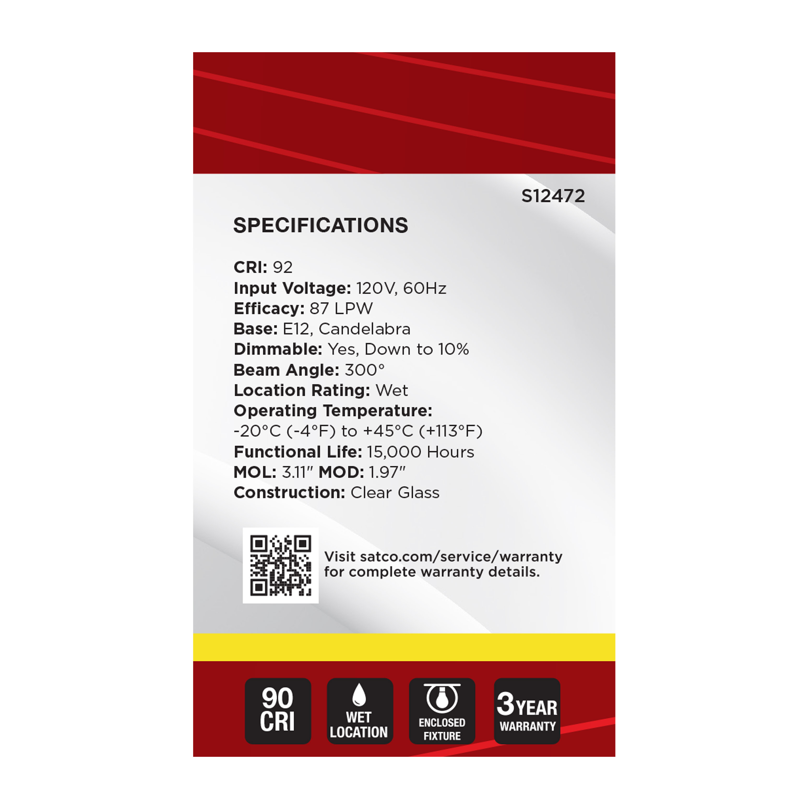 4G16.5/LED/CL/935/120V/E12 - S12472