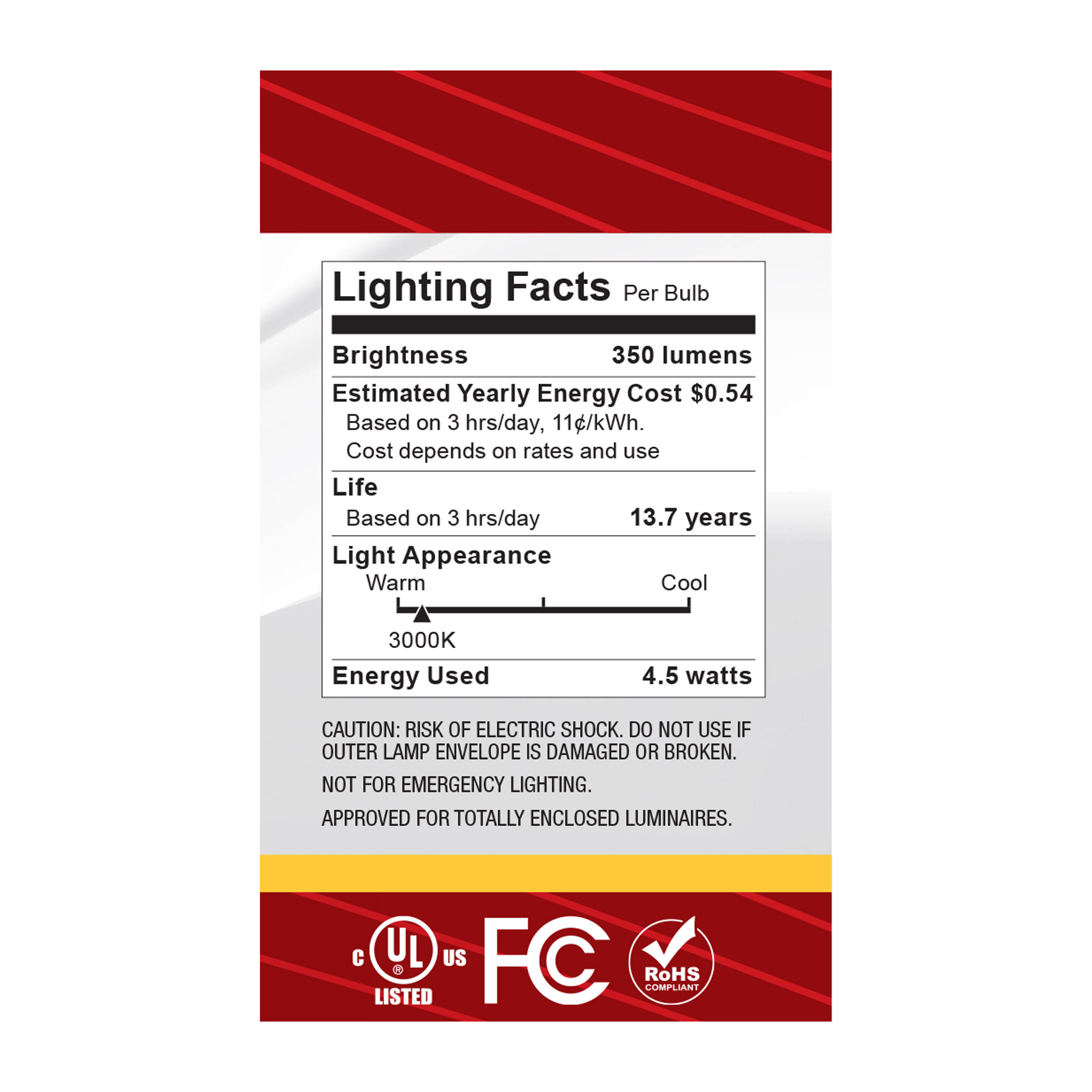 4.5G16.5/LED/WH/930/120V/E12 - S12474