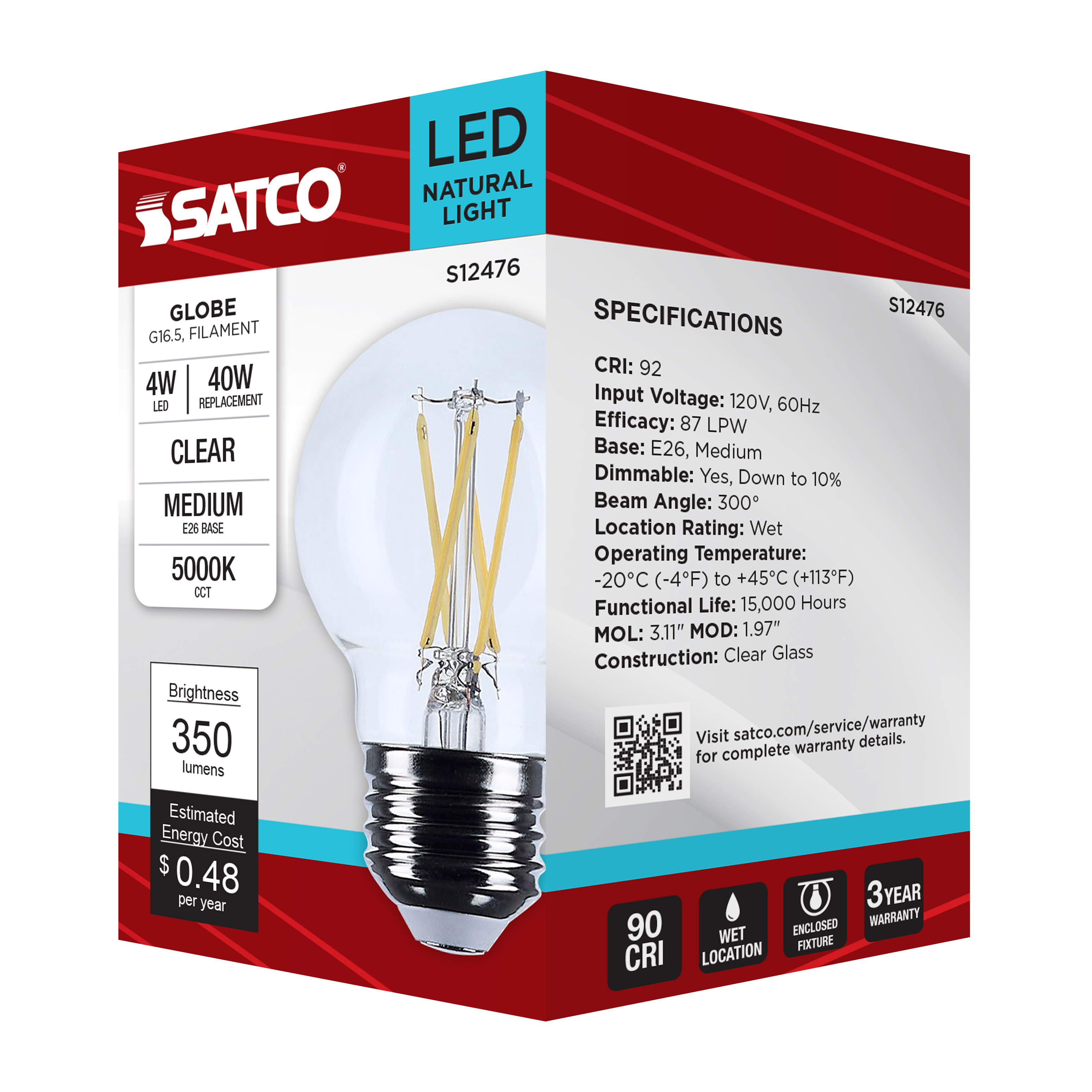 4G16.5/LED/CL/950/120V/E26 - S12476
