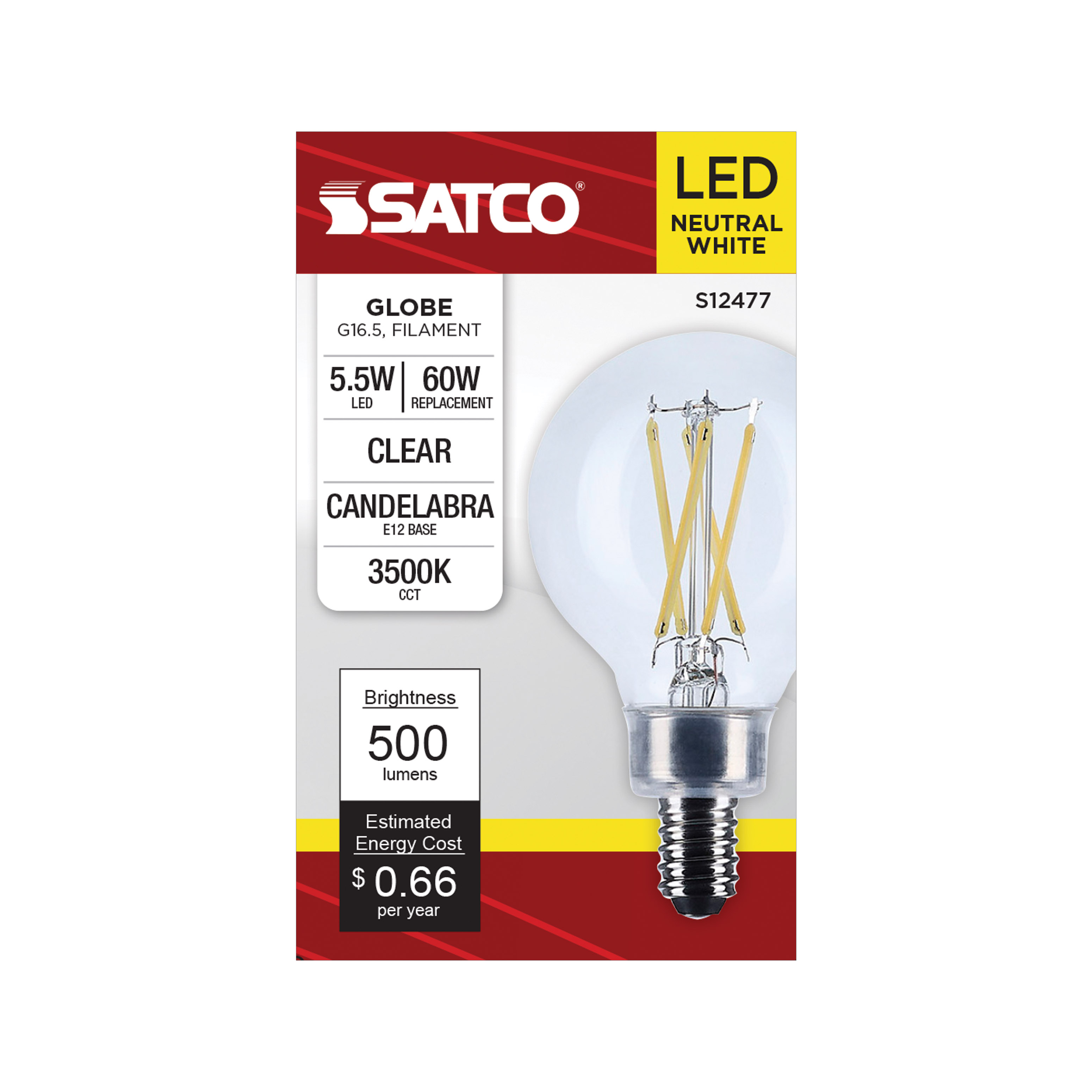 5.5G16.5/LED/CL/935/120V/E12 - S12477