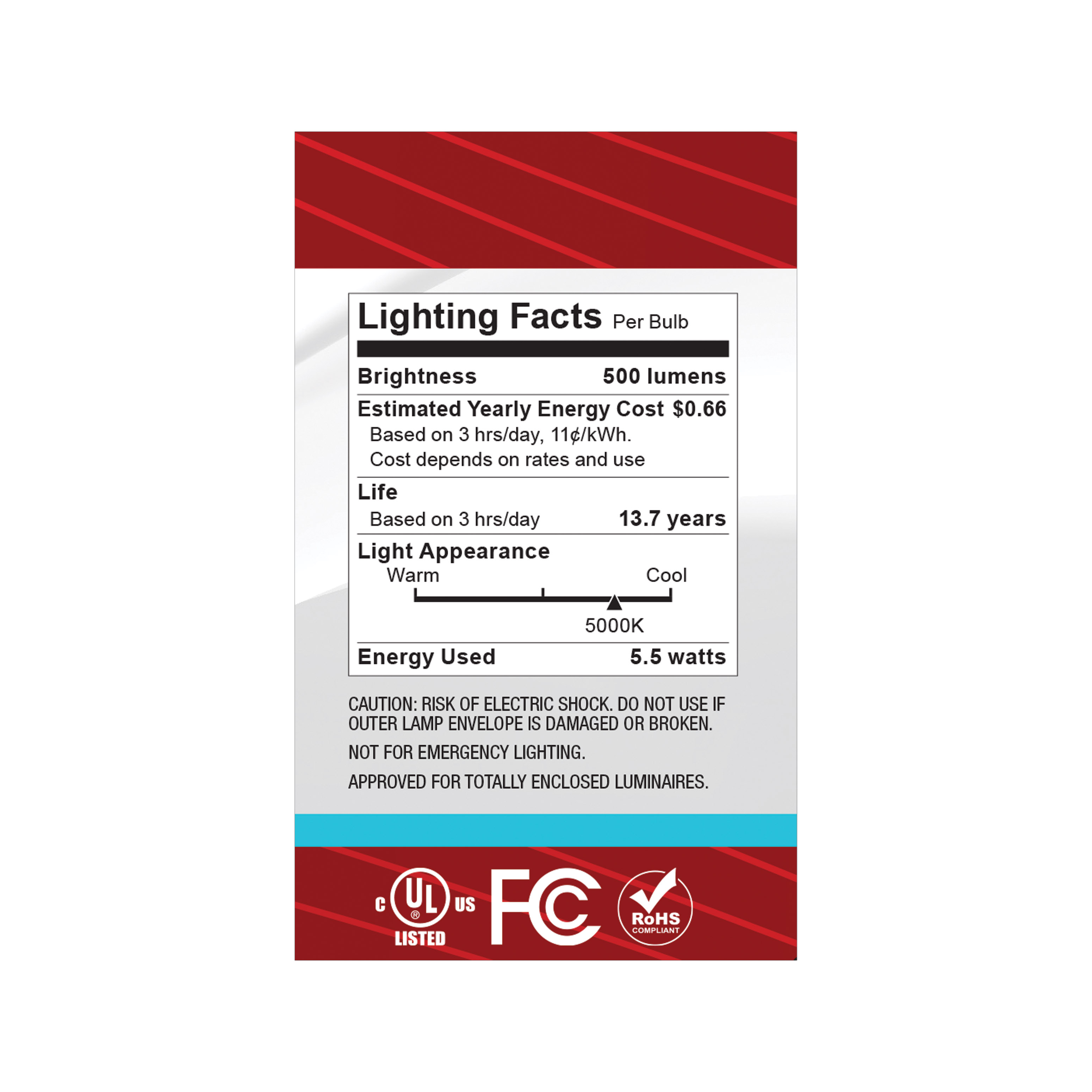 5.5G16.5/LED/CL/950/120V/E26 - S12480