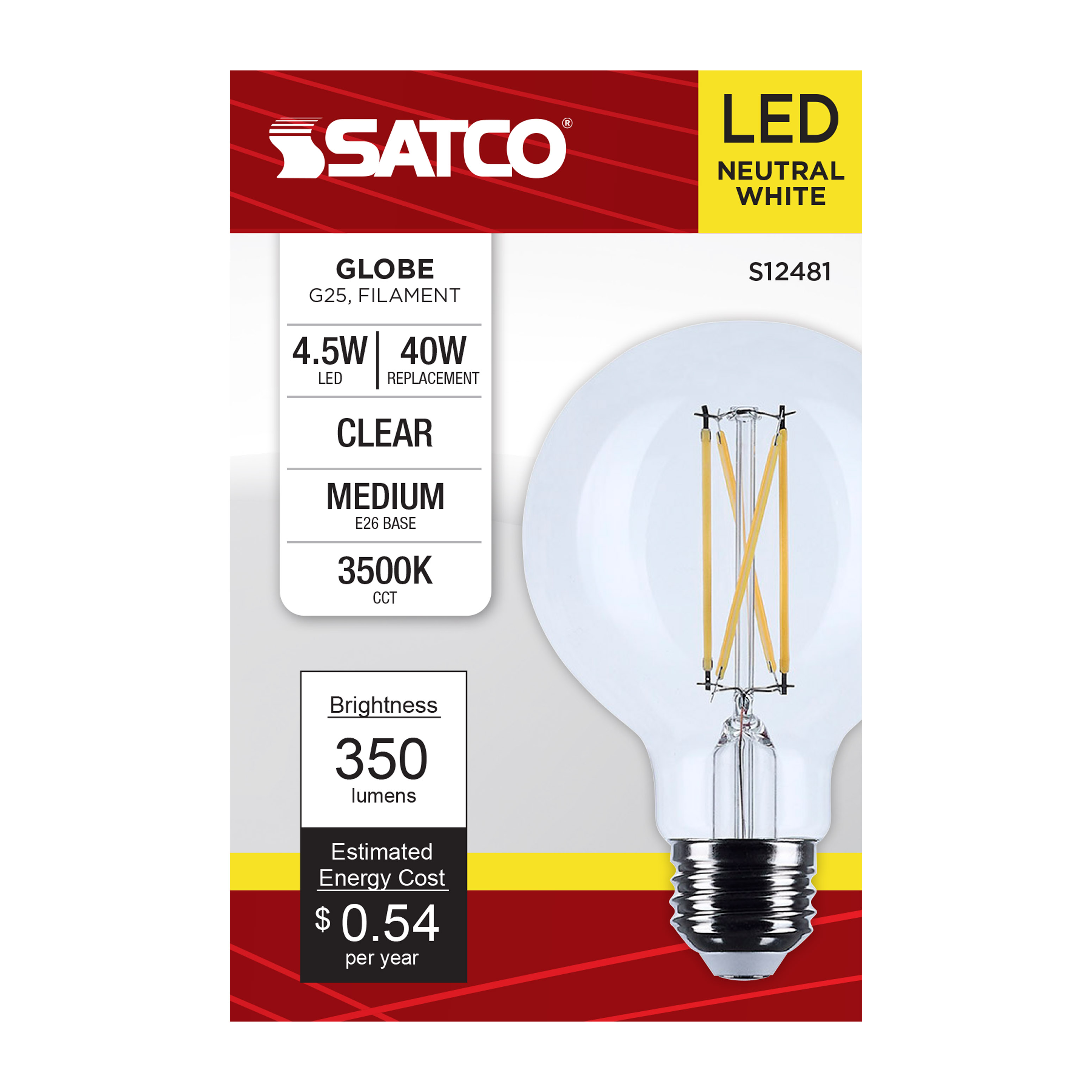 S12481 4.5G25/LED/CL/935/120V