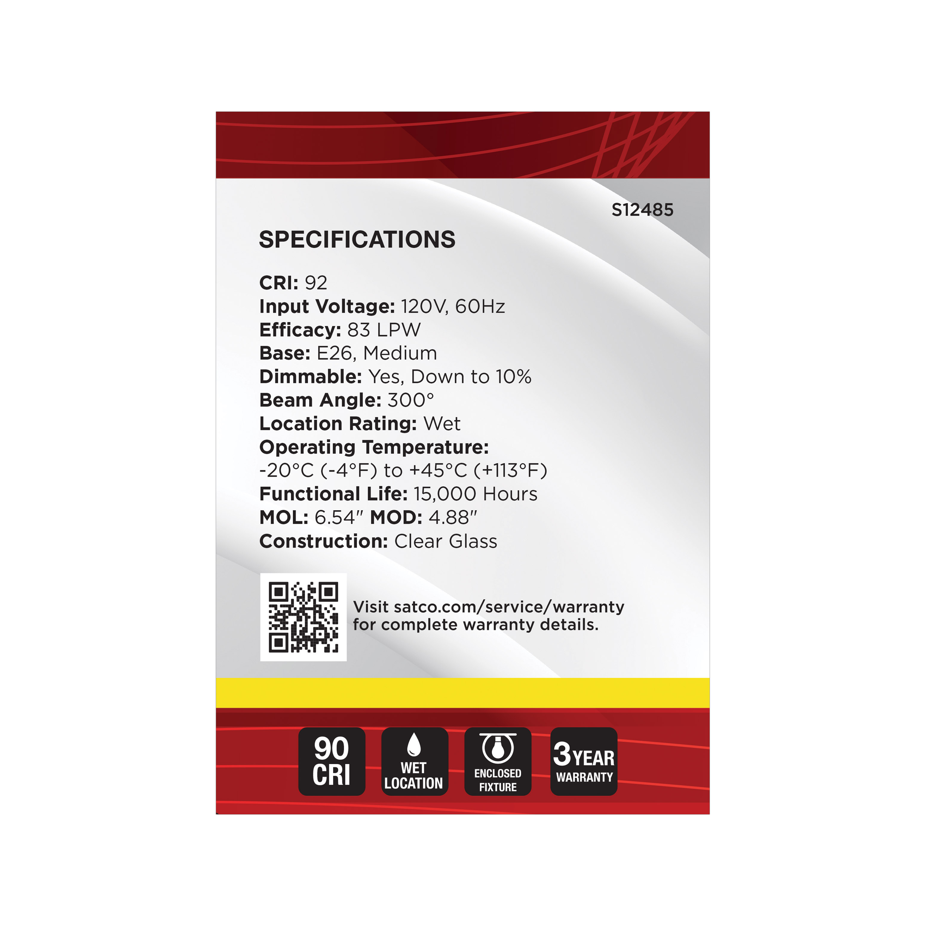 6G40/CL/LED/E26/935/120V - S12485