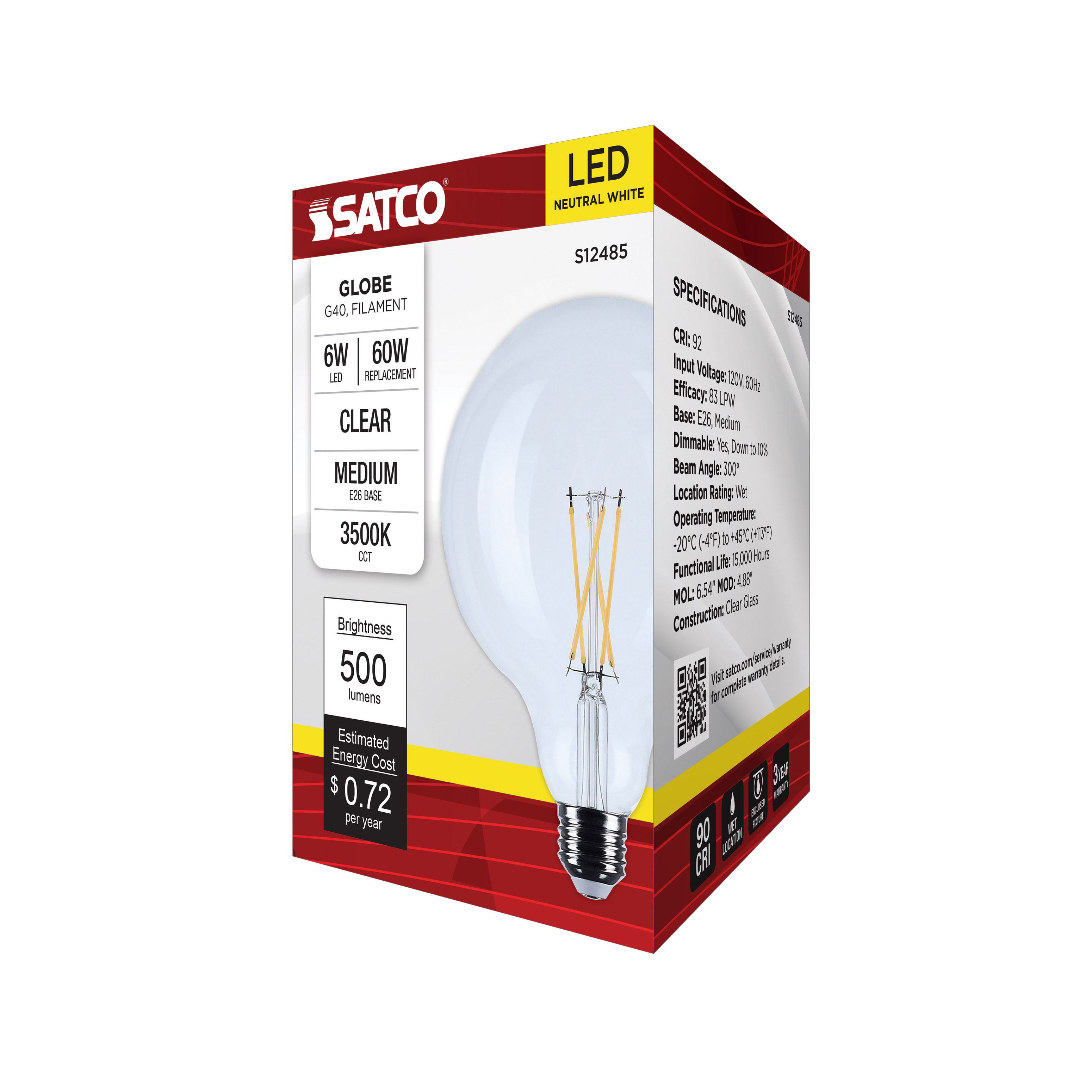 6G40/CL/LED/E26/935/120V - S12485