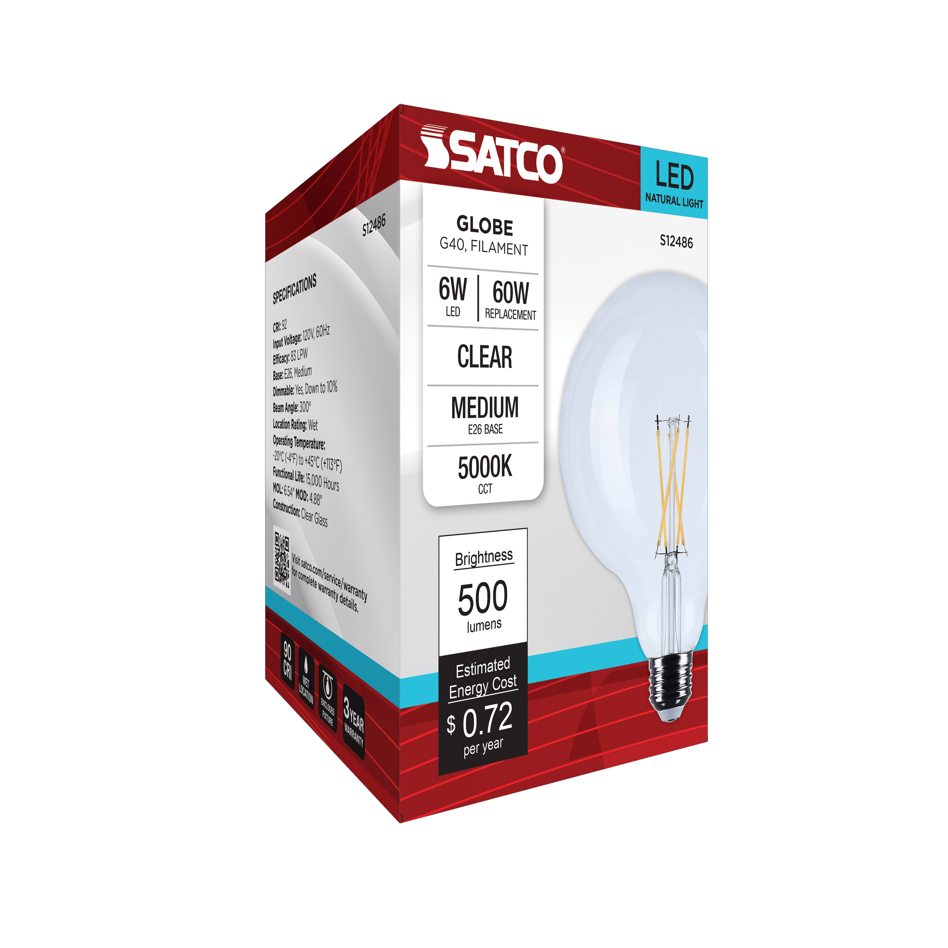 6G40/CL/LED/E26/950/120V - S12486