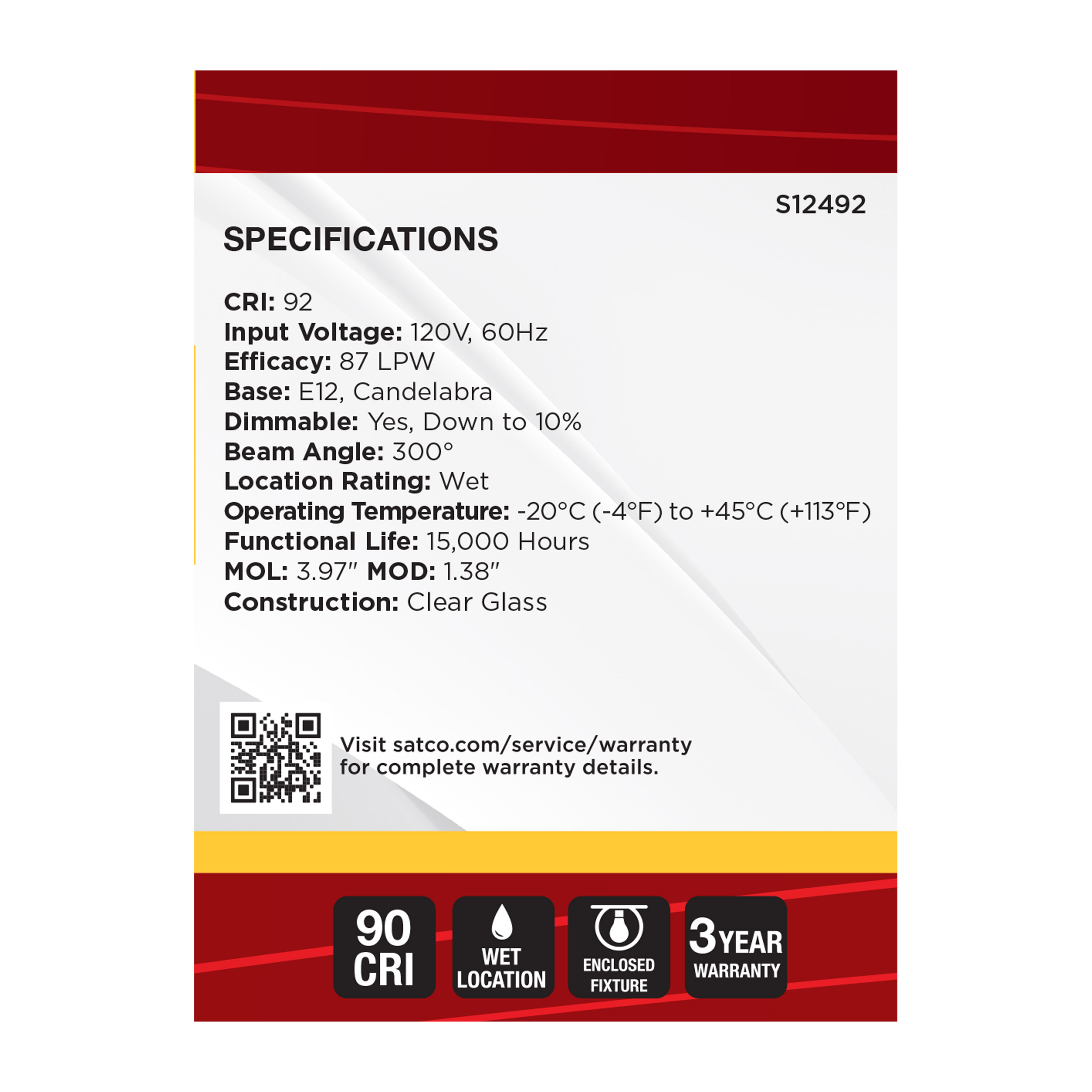 4B11/LED/930/CL/E12/10PK - S12492