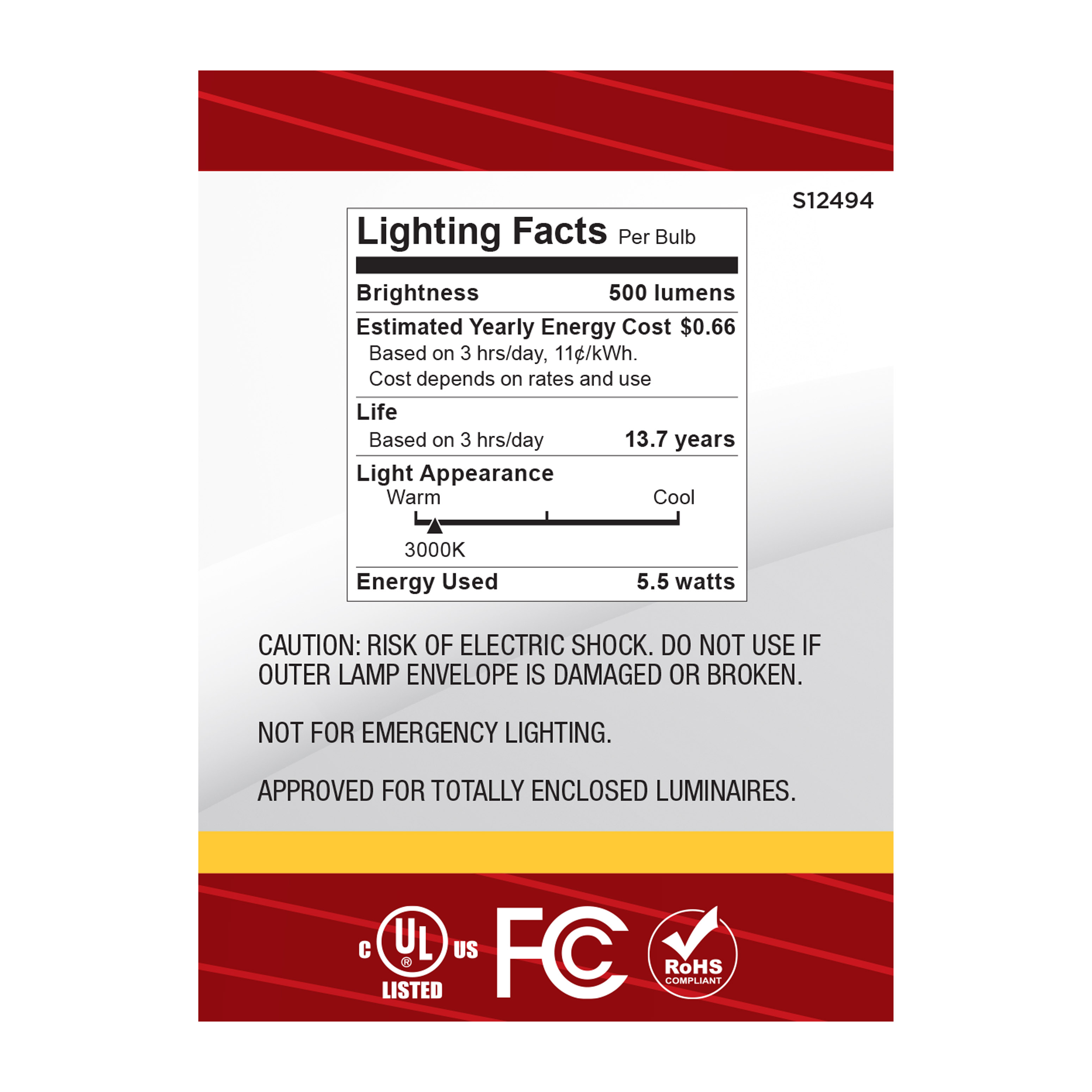 5.5B11/LED/930/CL/E12/10PK - S12494