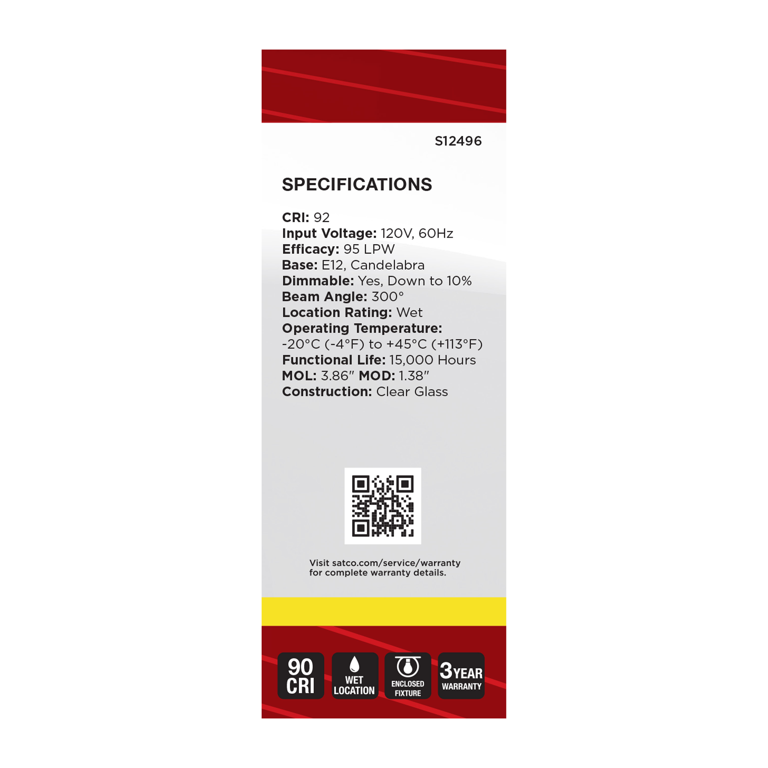 8W/CTC/LED/935/120V/E12 - S12496