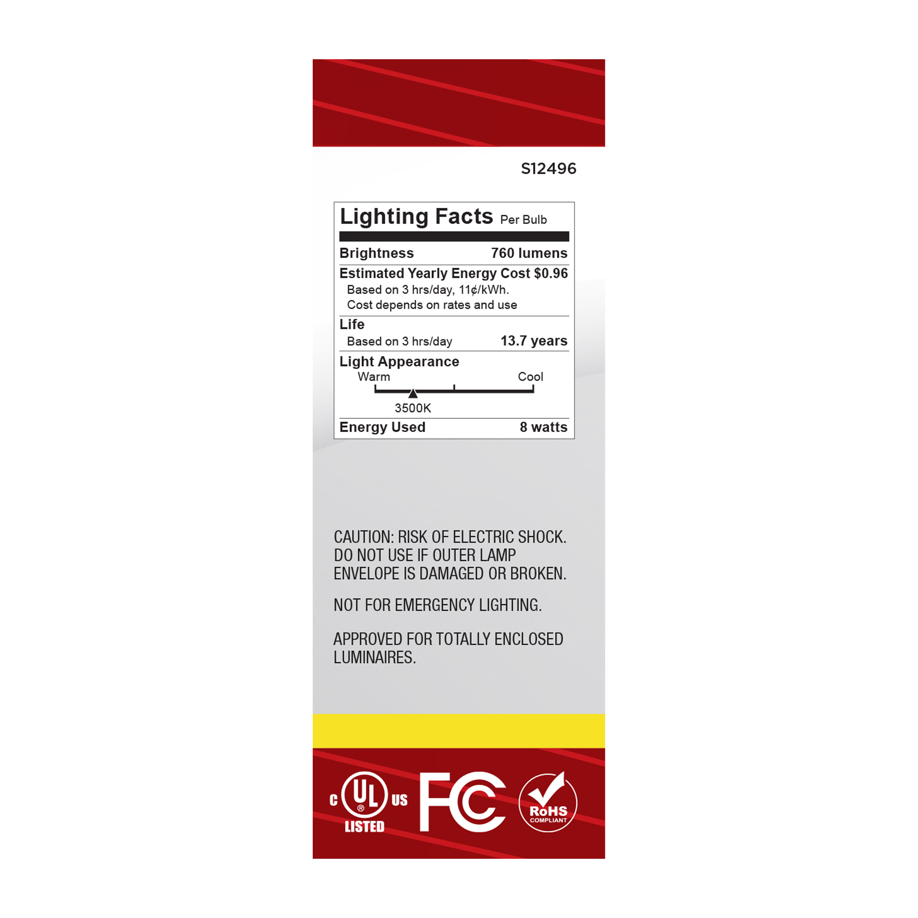 8W/CTC/LED/935/120V/E12 - S12496