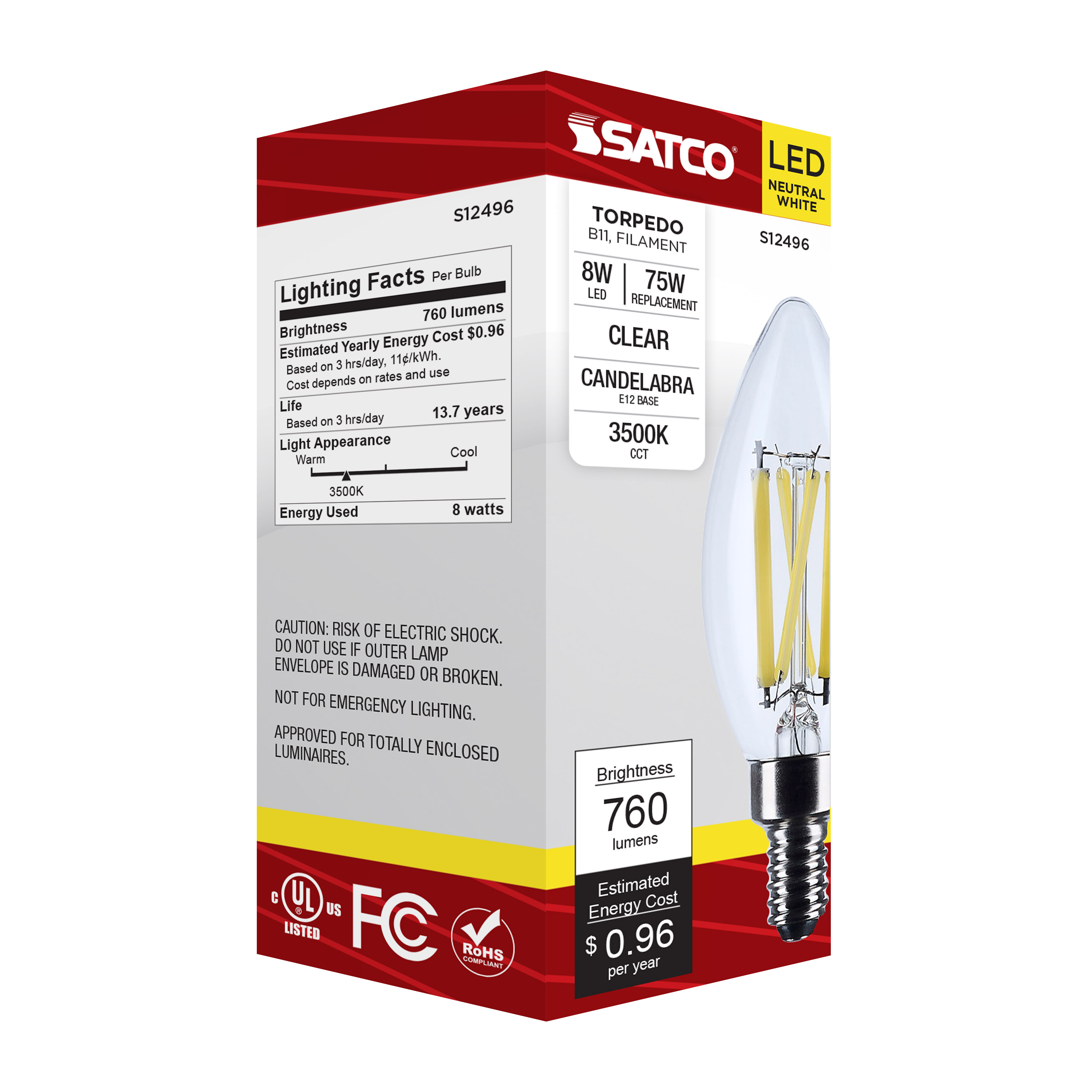 8W/CTC/LED/935/120V/E12 - S12496